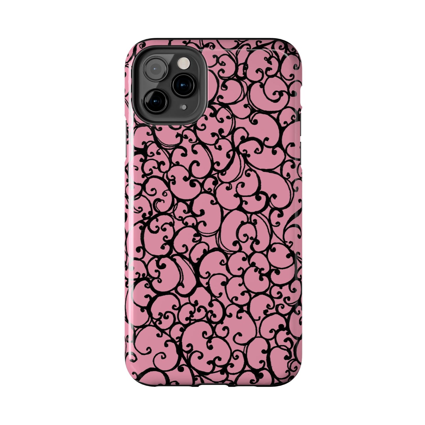 Scrollie Pink / Black Phone Case