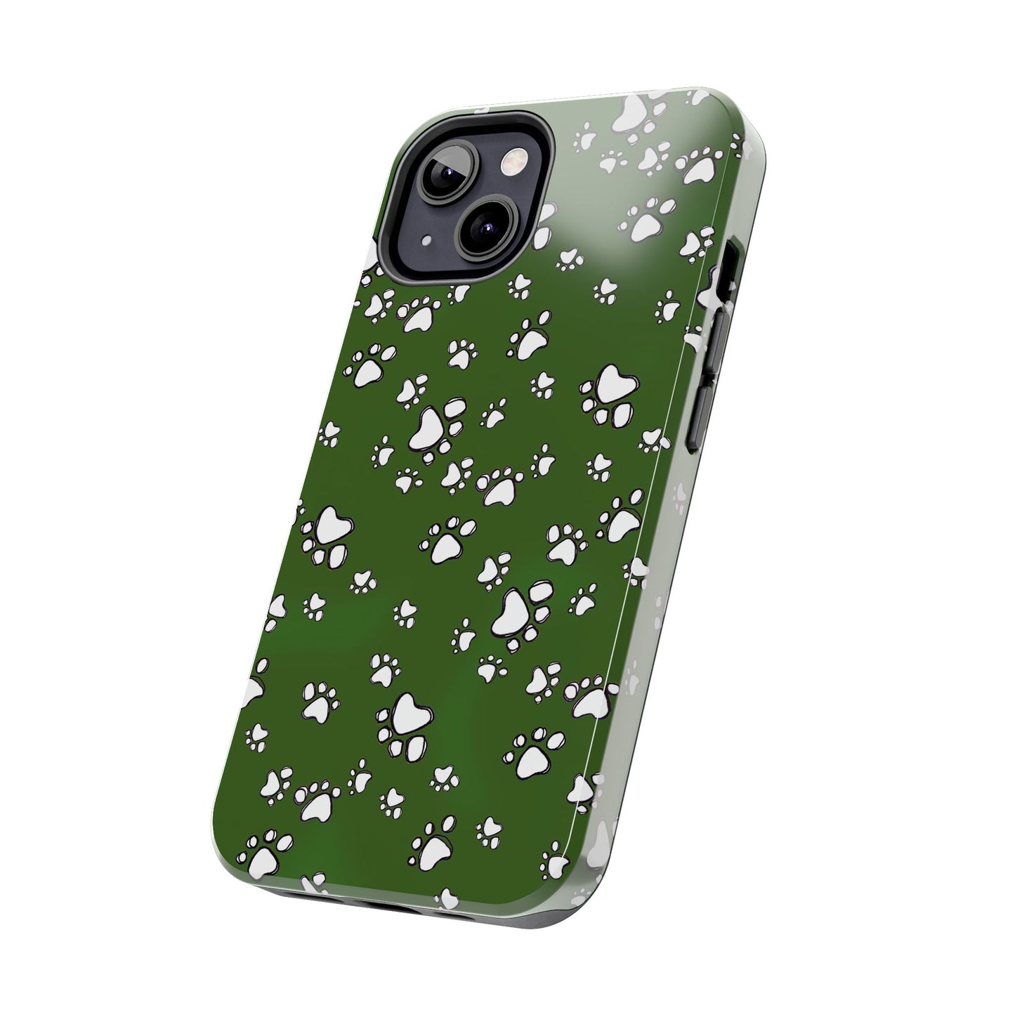 Paw Flakes Green Phone Case