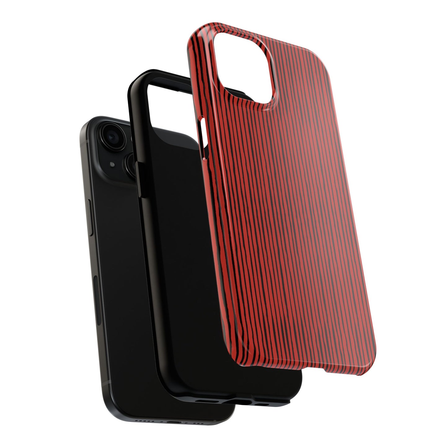 Quirky Bias Stripe Red / Black Phone Case