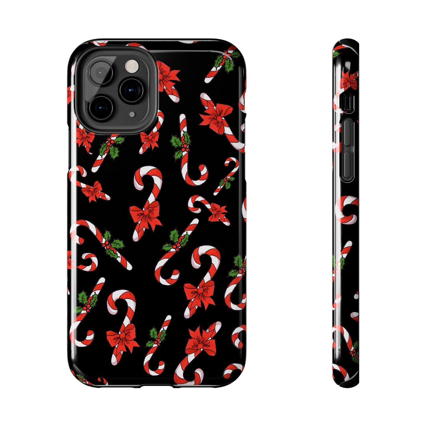 Candy Cane Crowd Black Phone Case
