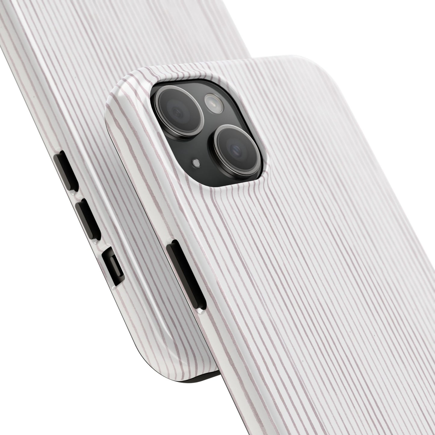 Happy Stripe White / Silver Phone Case