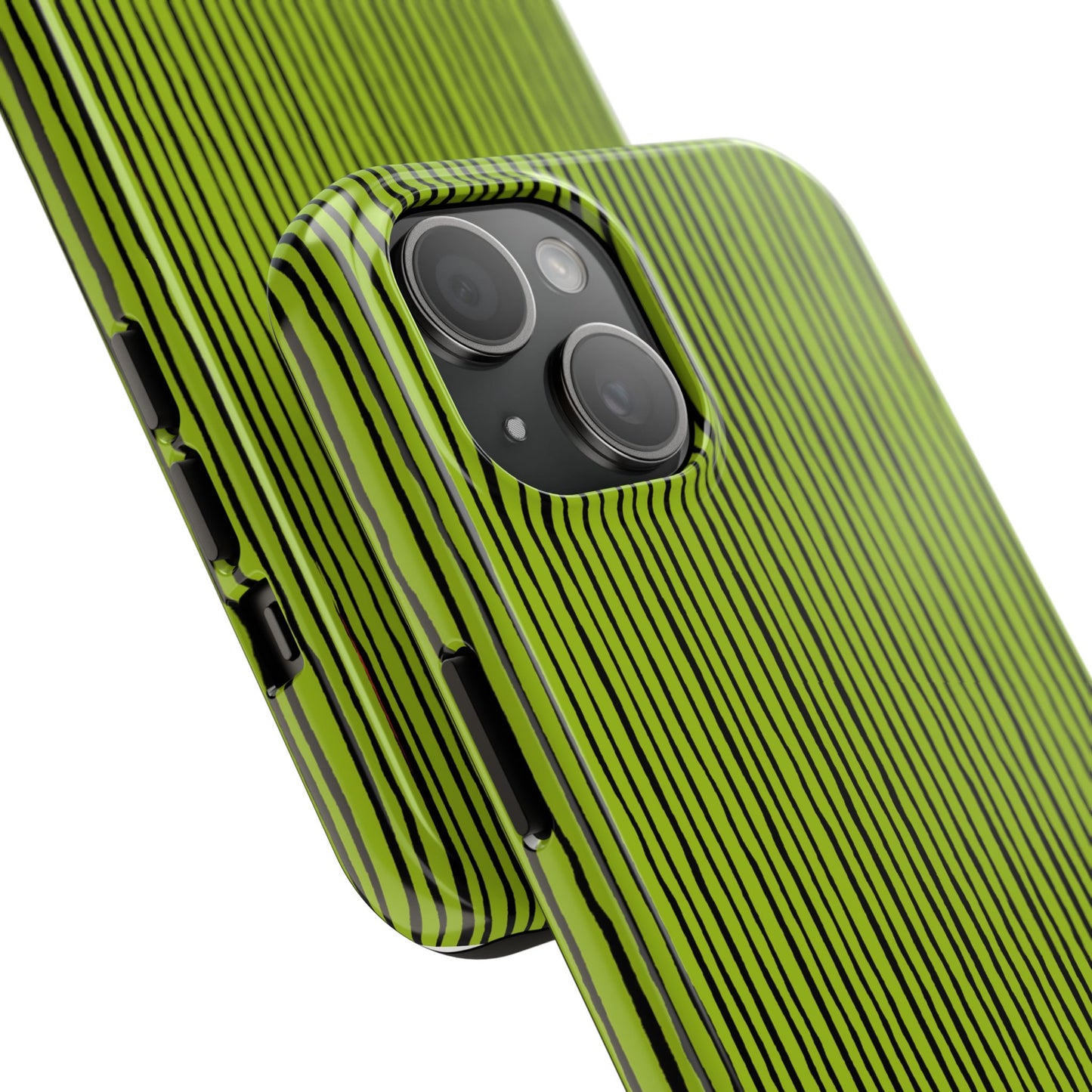 Quirky Pin Stripe Green / Black Phone Case