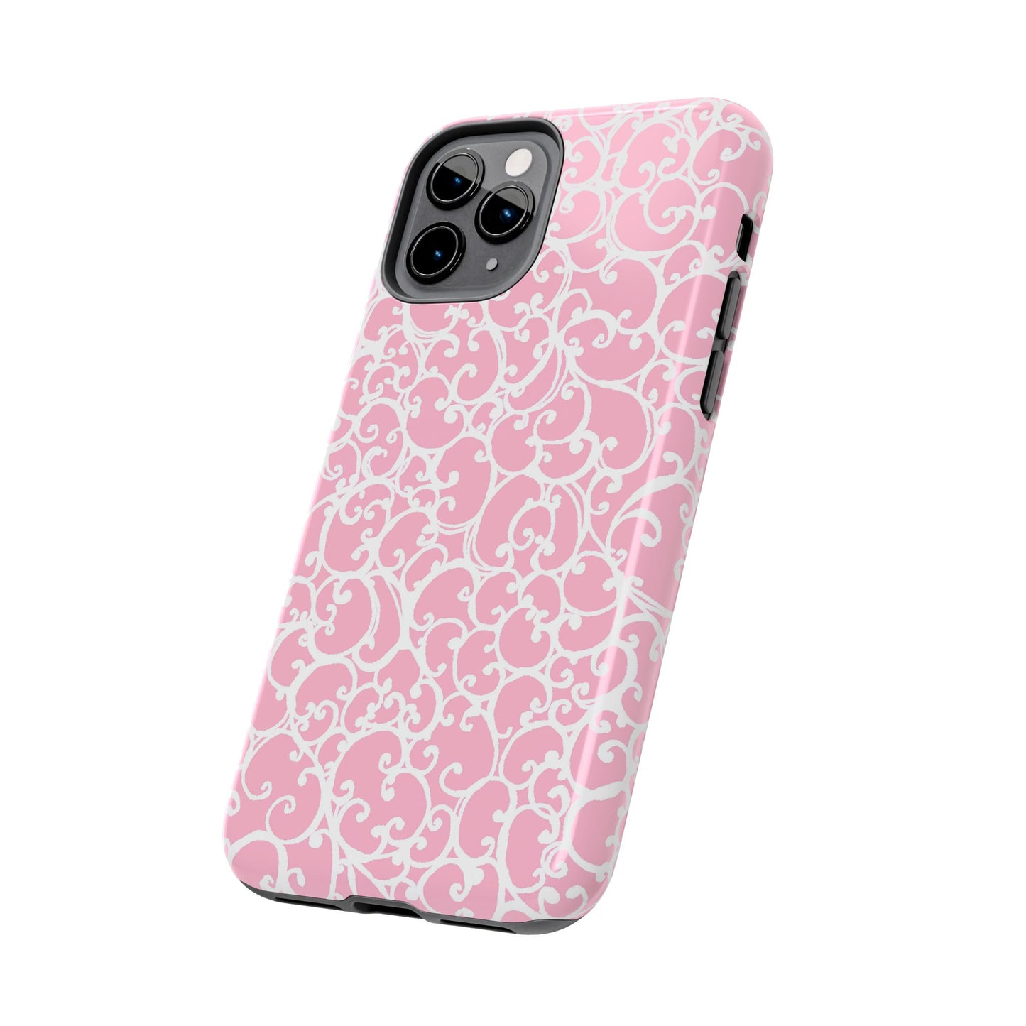 Scrollie Pink / White Phone Case