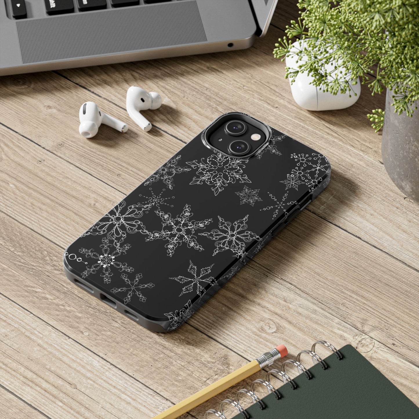 Random Flakes Black Phone Case