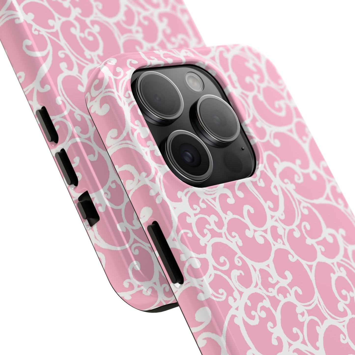 Scrollie Pink / White Phone Case