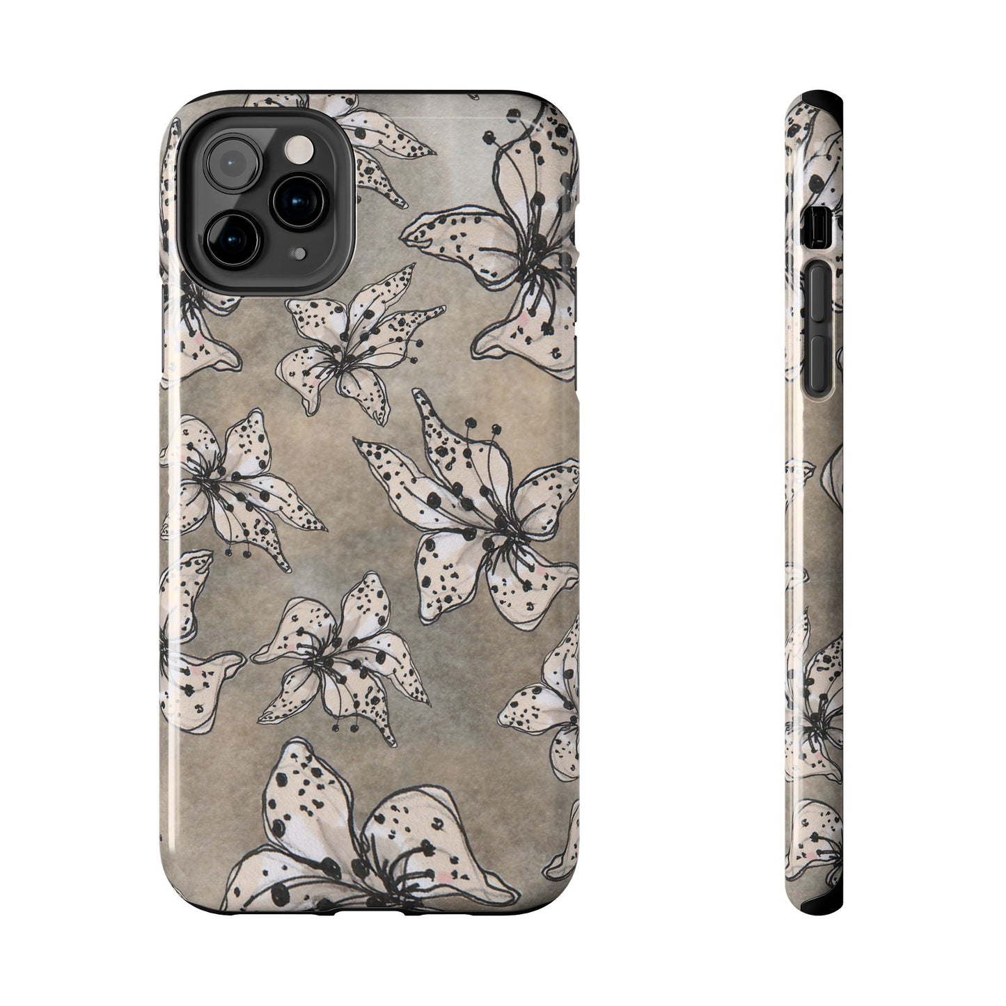 Spotted Lilies Gray Phone Case
