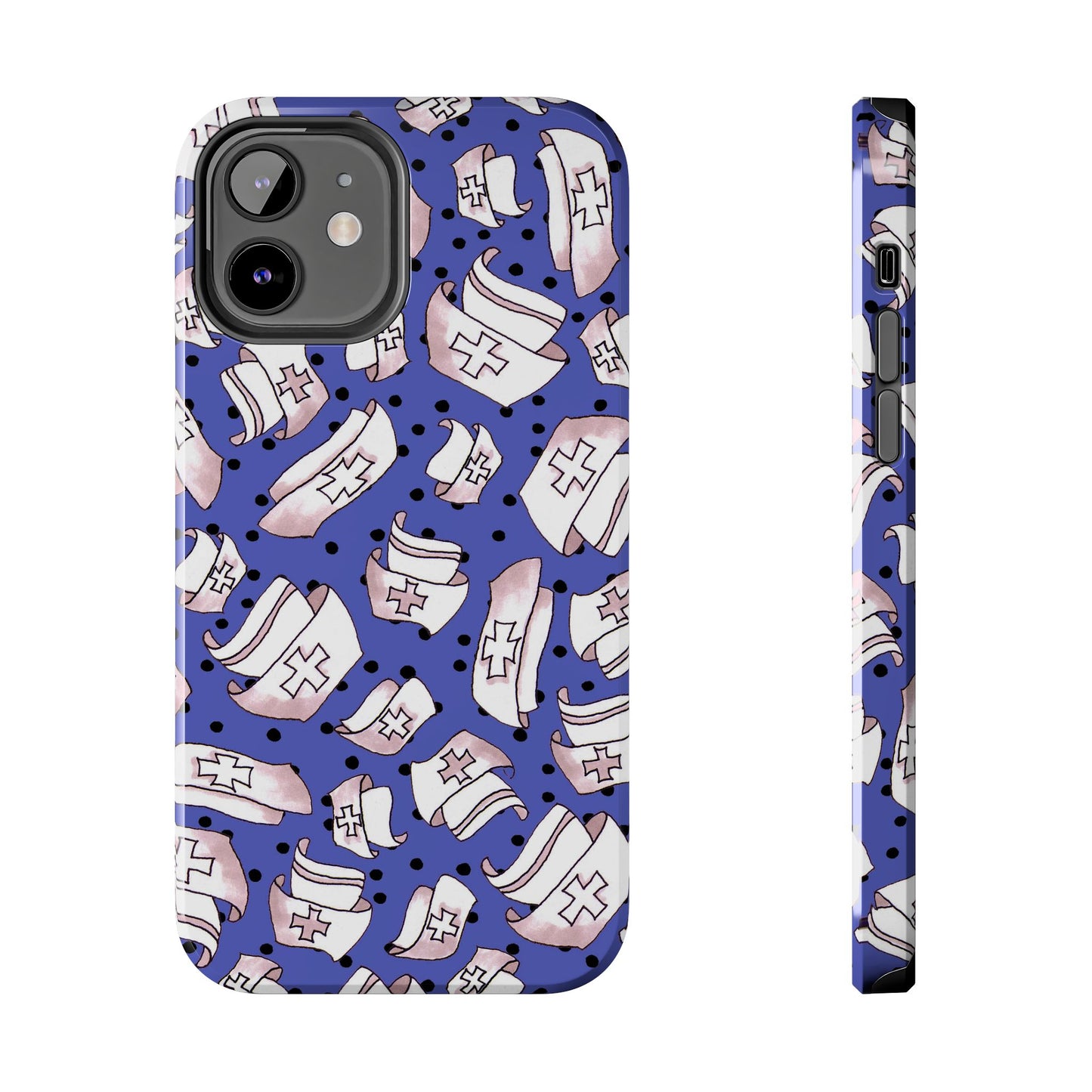 Med Hats Blue / Black Phone Case