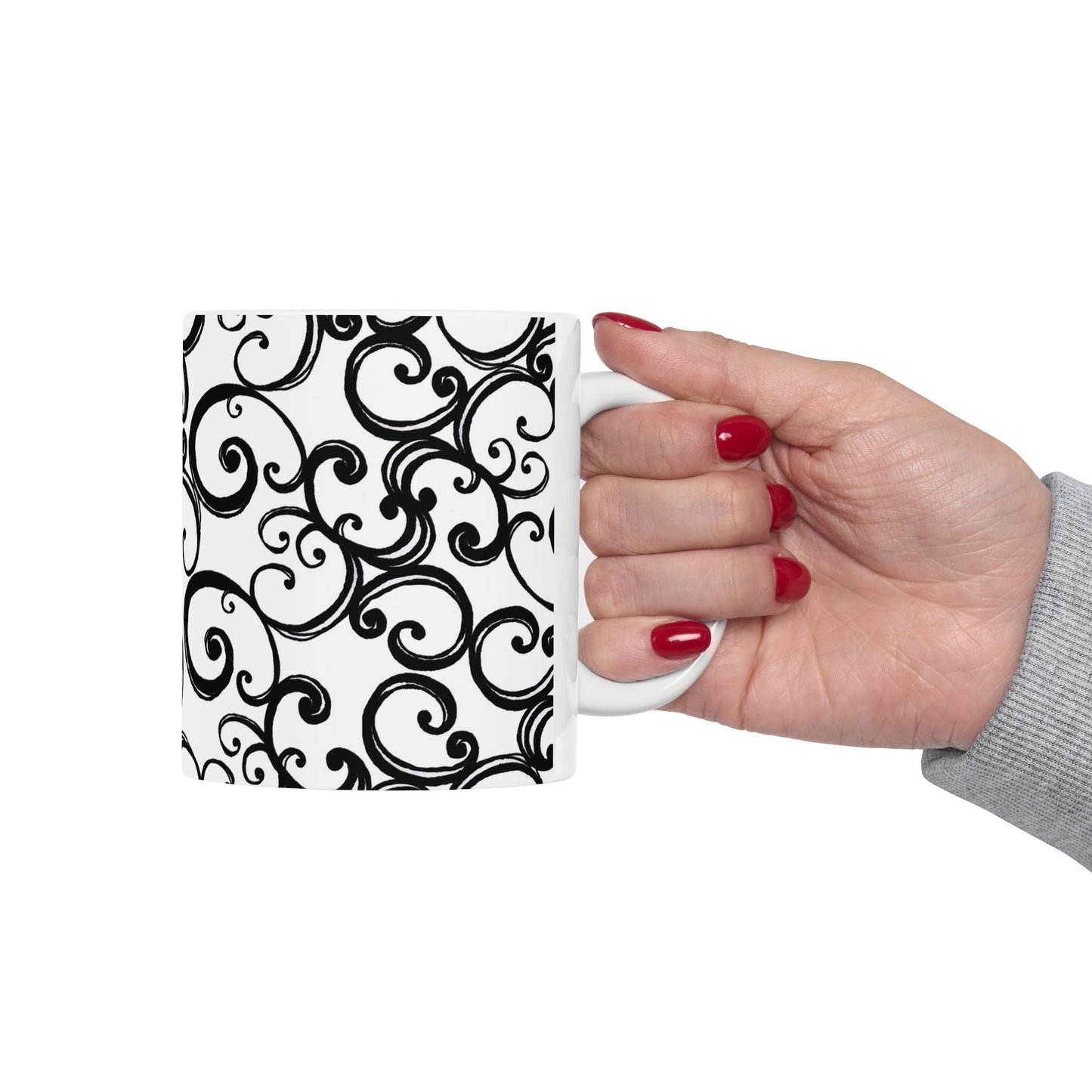 Curls White / Black Cup