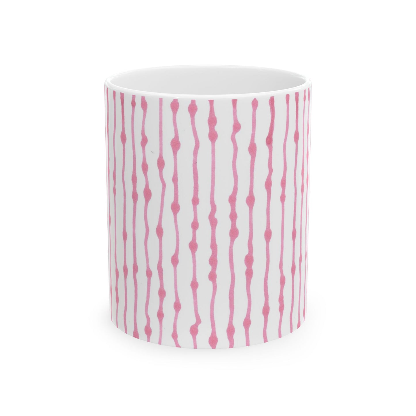 Faux Seersucker White / Pink Cup