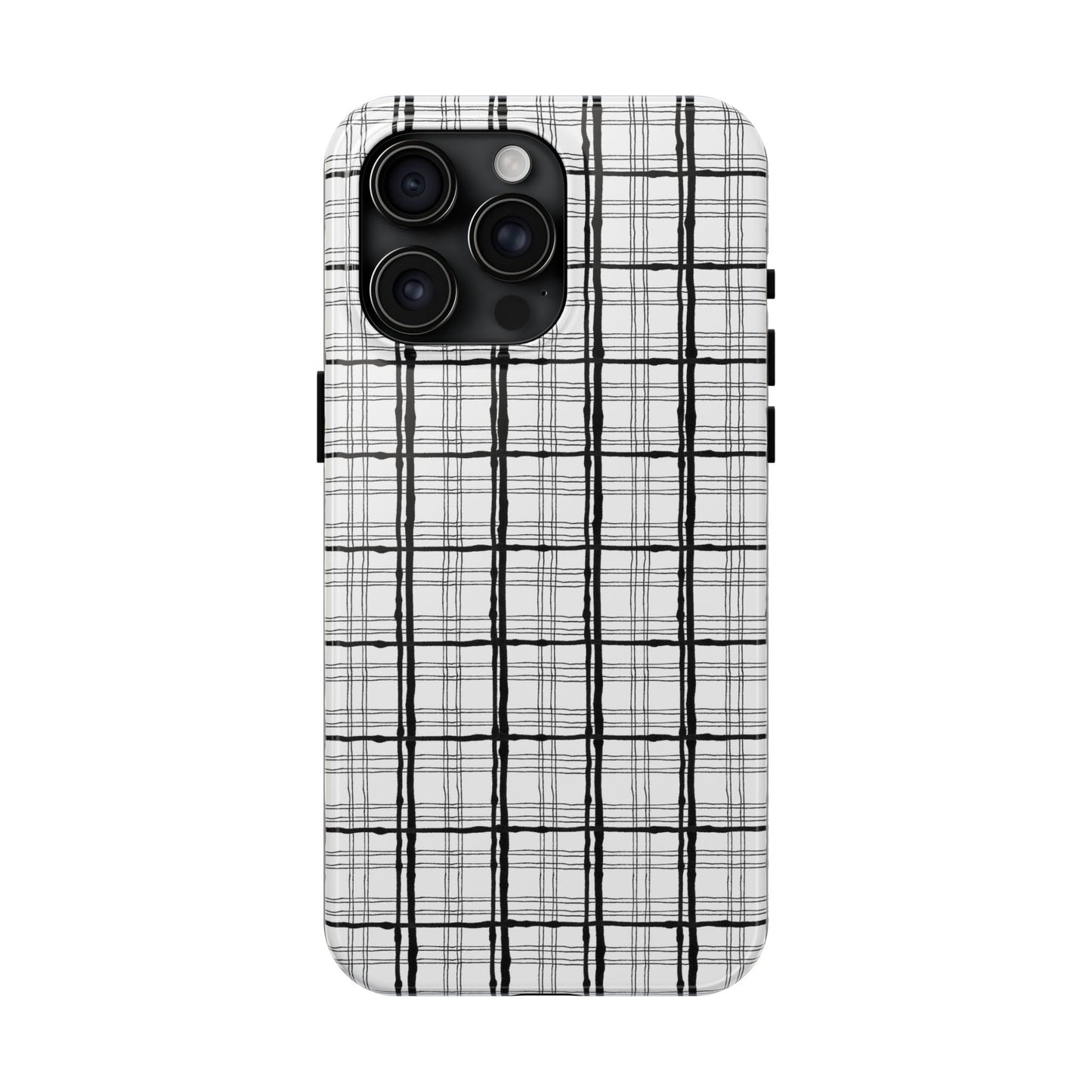 Sophistiplaid White / Black Phone Case