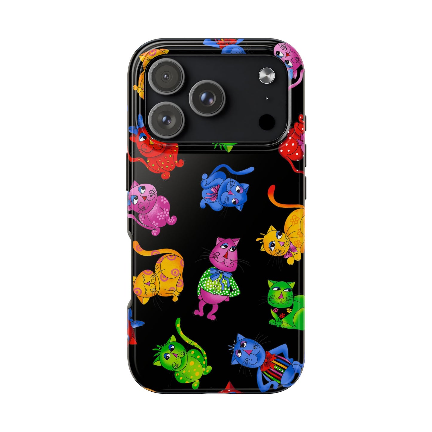 Tossed Cool Cats Black Phone Case