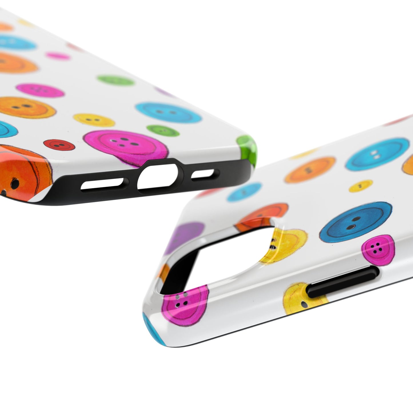 Button Dots White Phone Case