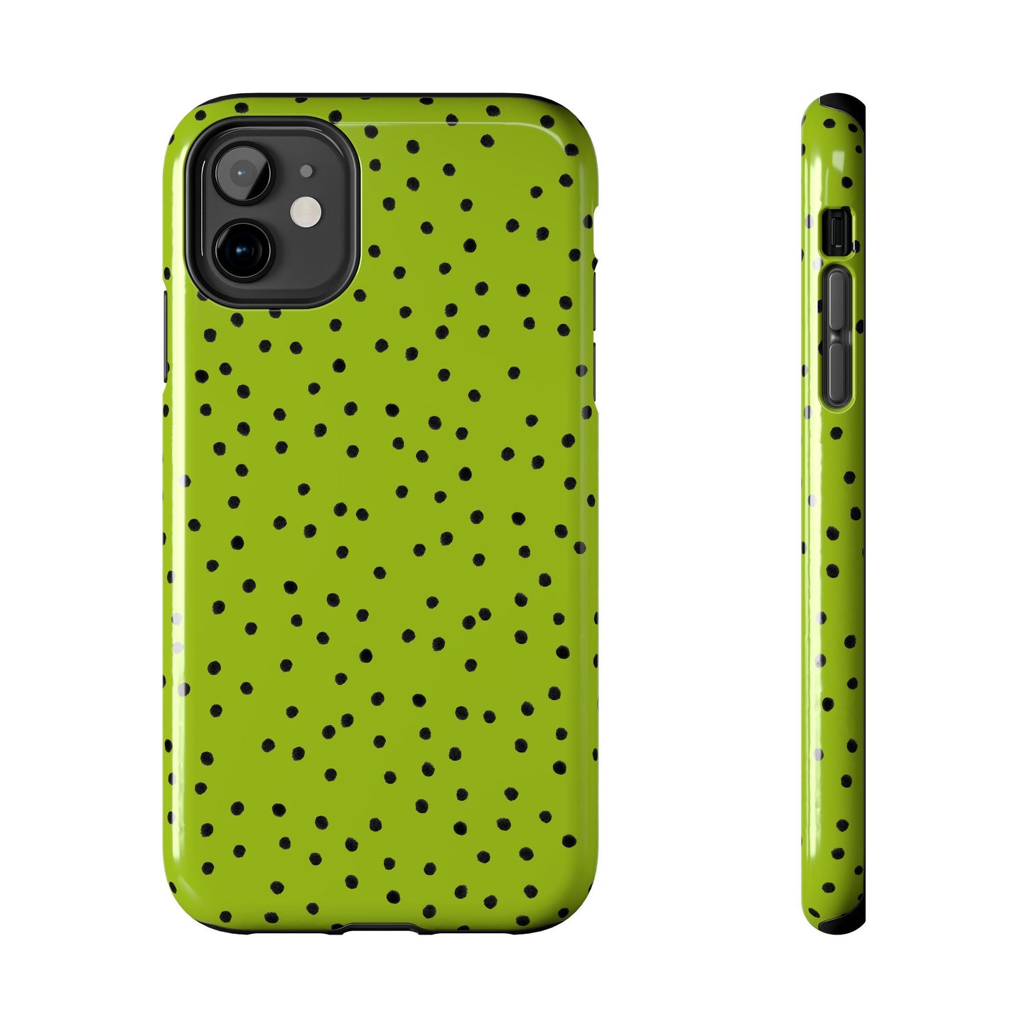 Dinky Dots Chartreuse / Black Phone Case