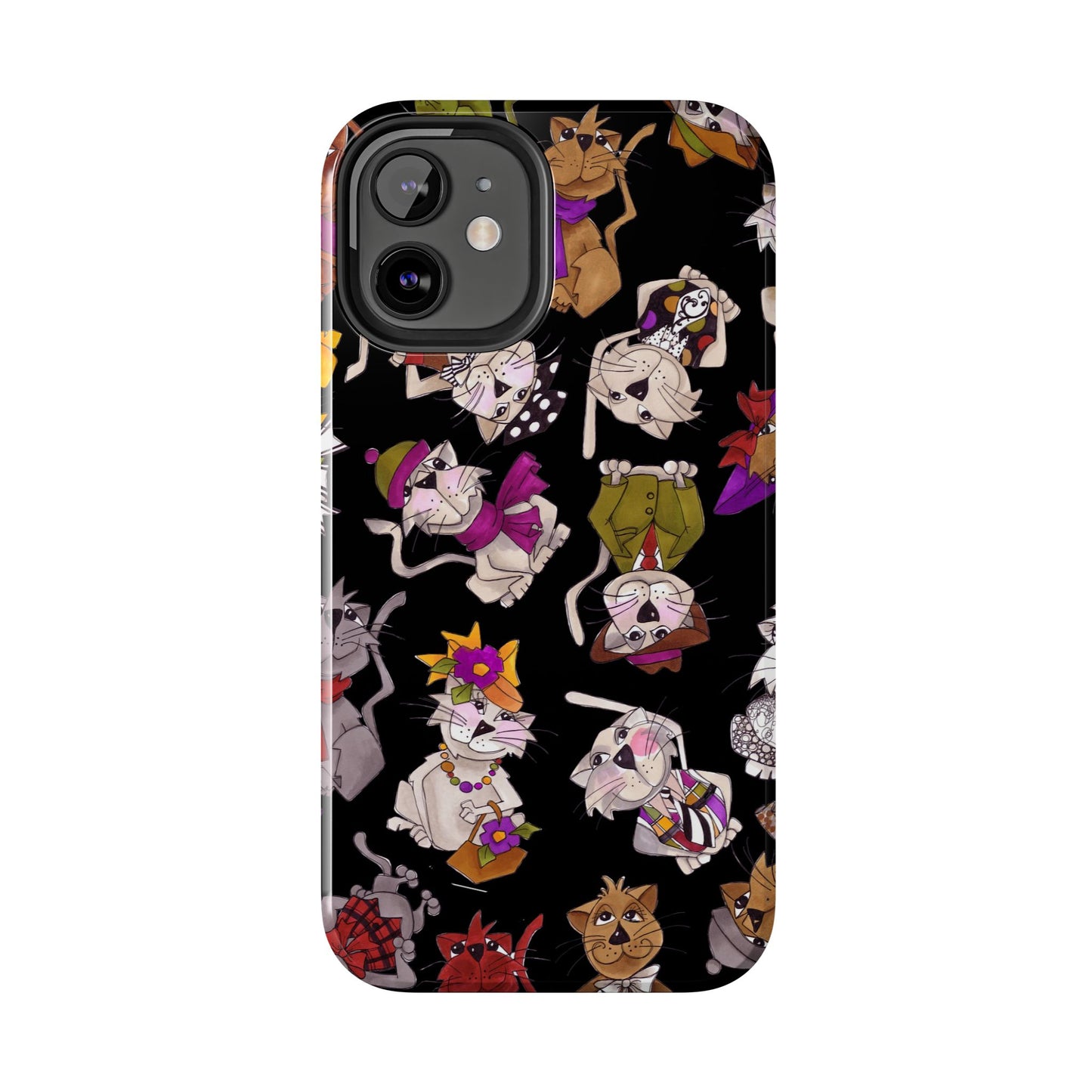Spice Cats Tossed Black Phone Case
