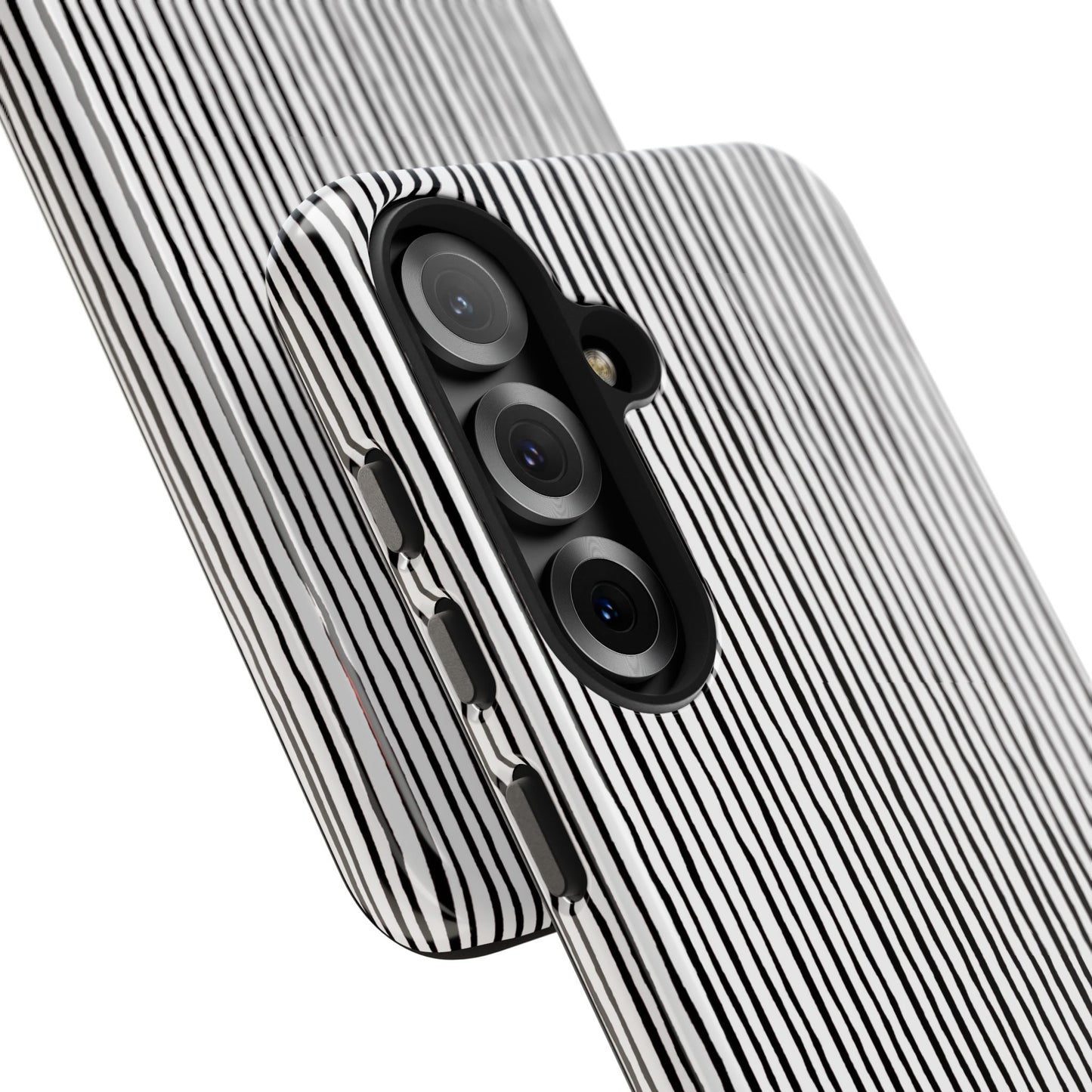 Quirky Pin Stripe White / Black Phone Case
