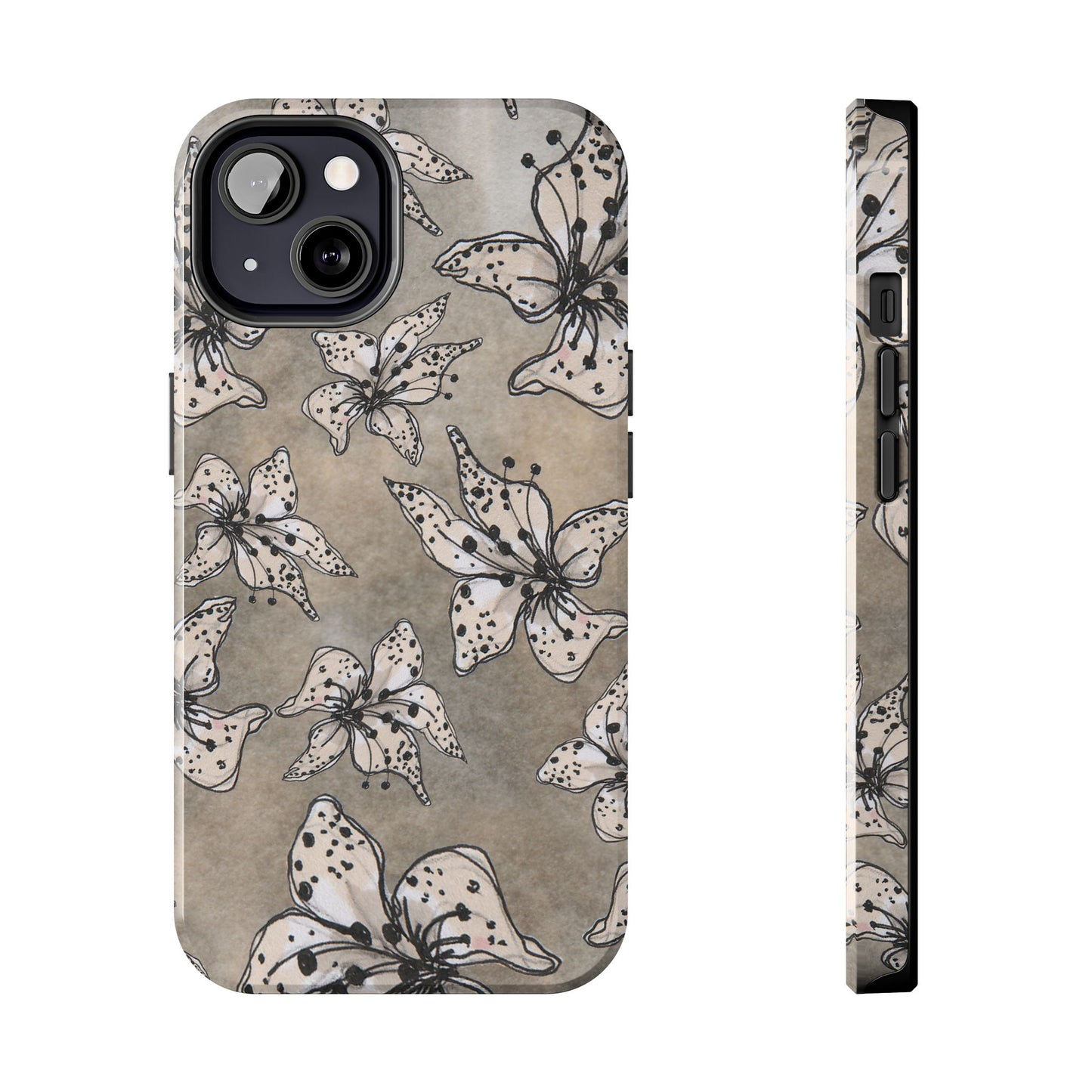 Spotted Lilies Gray Phone Case