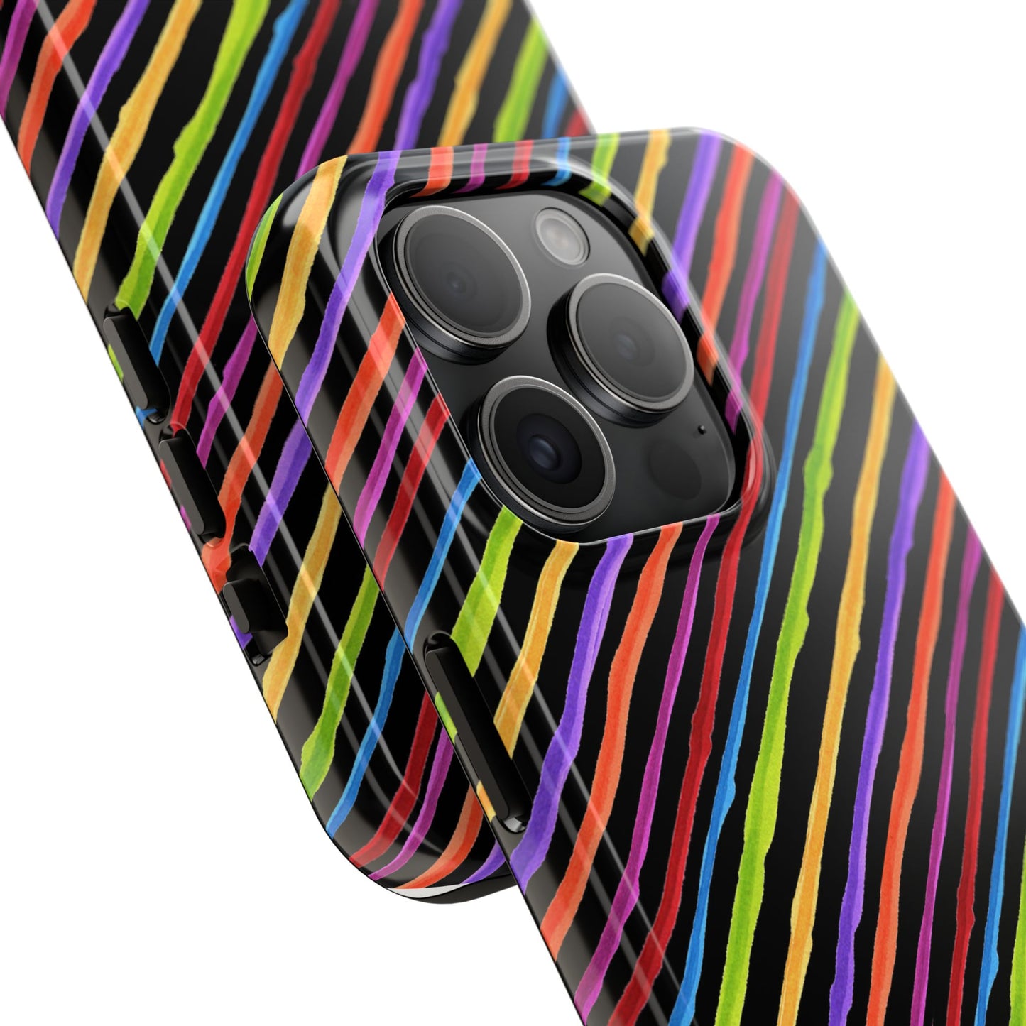 Quirky Bias Stripe Black Phone Case