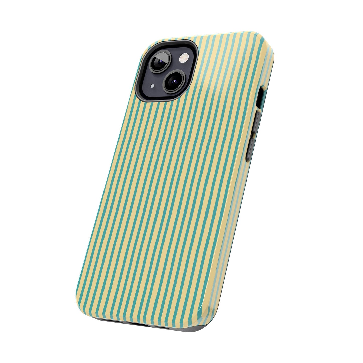 Stripe Yellow / Turquoise Phone Case
