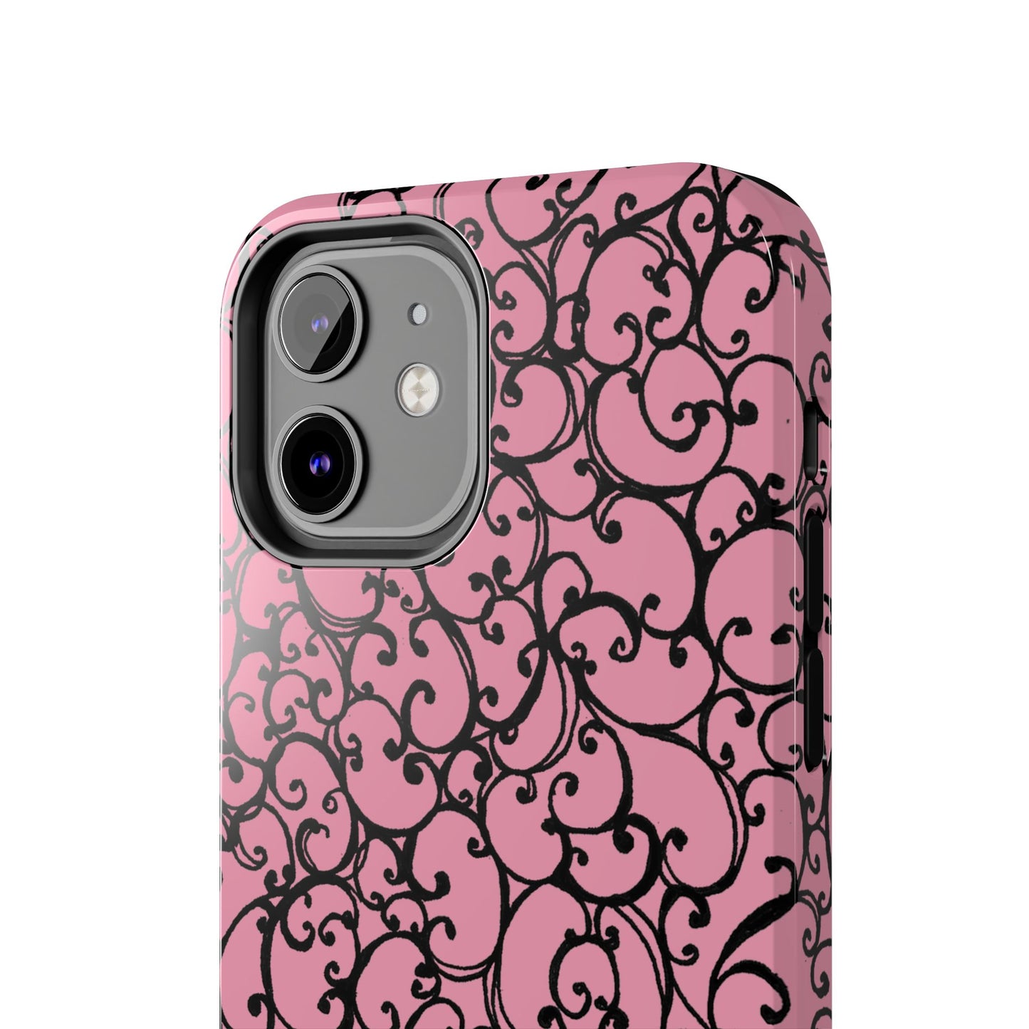 Scrollie Pink / Black Phone Case