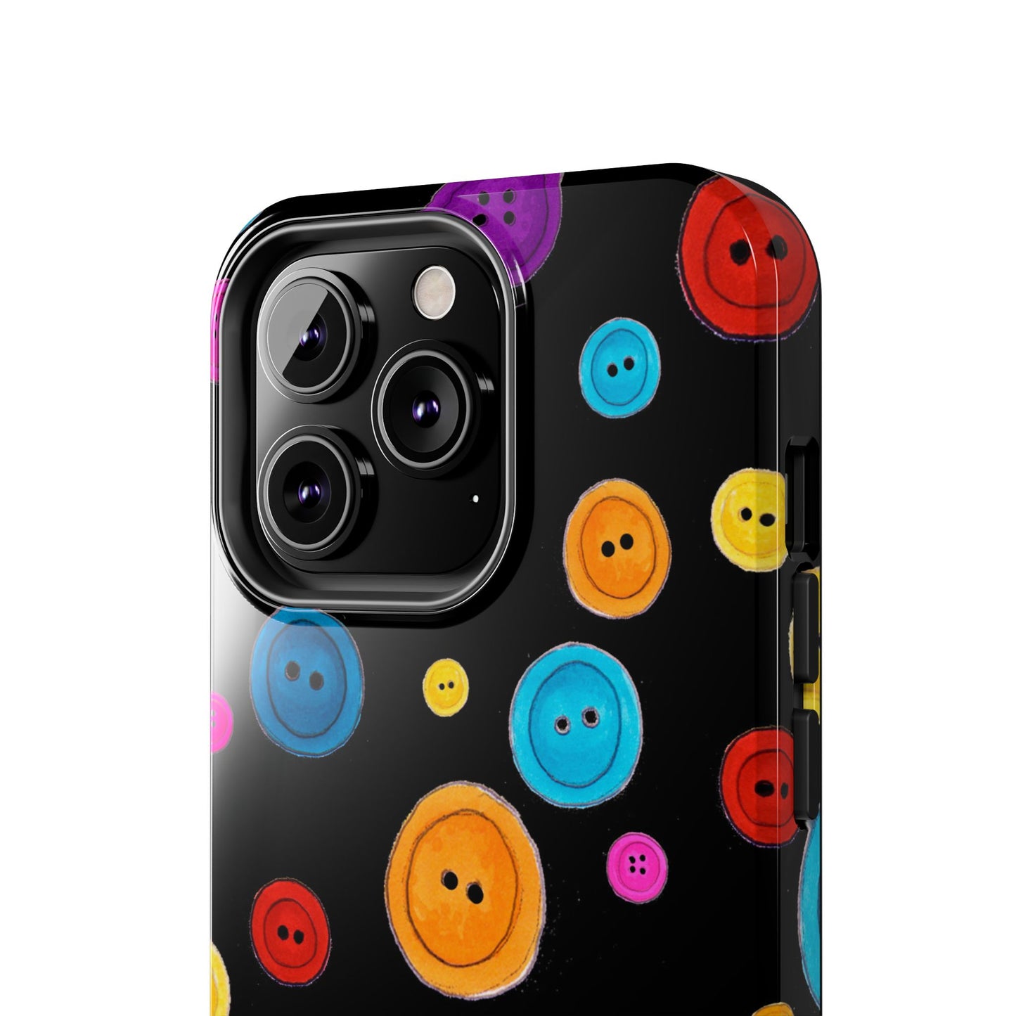 Button Dots Black Phone Case