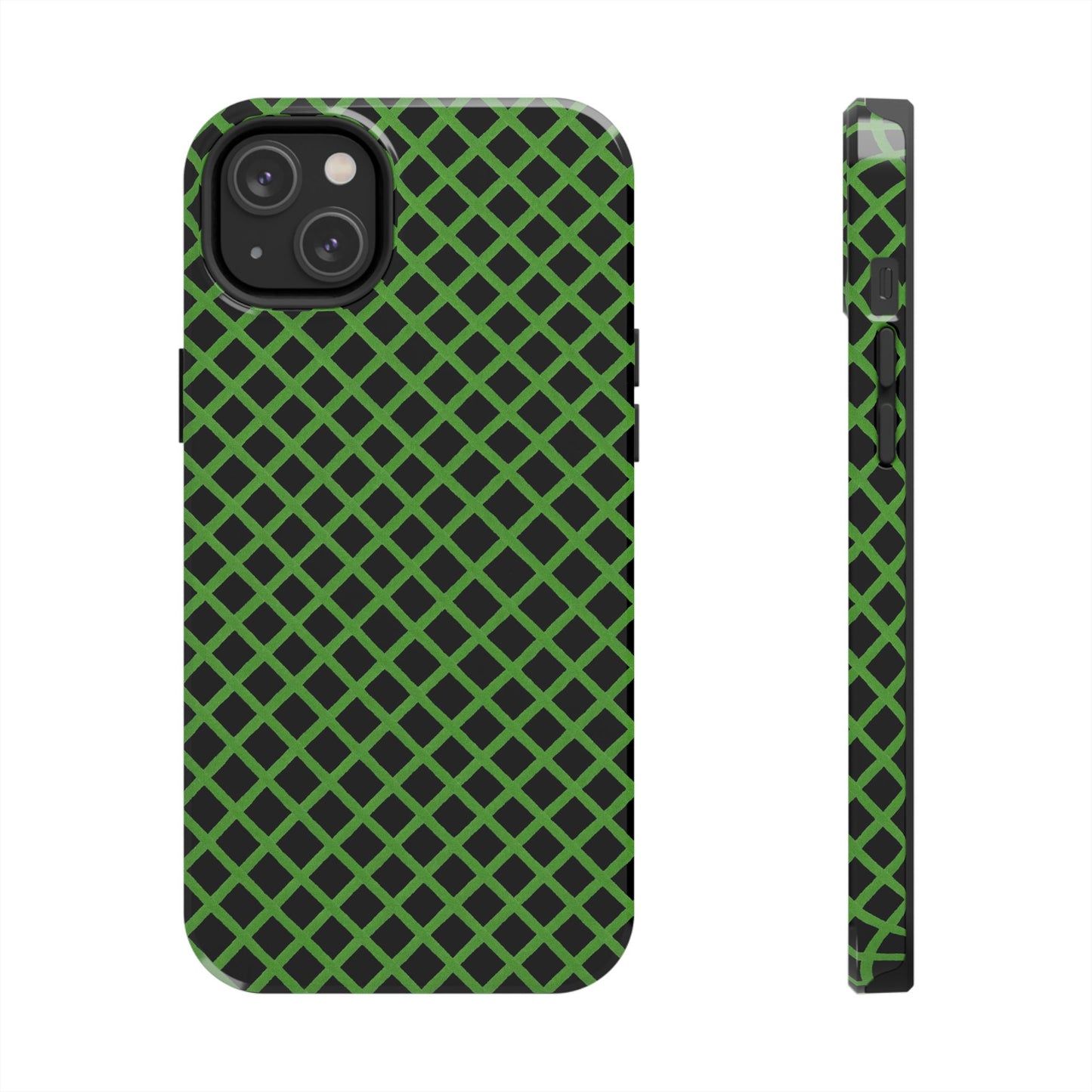 Trellis Green / Black Phone Case