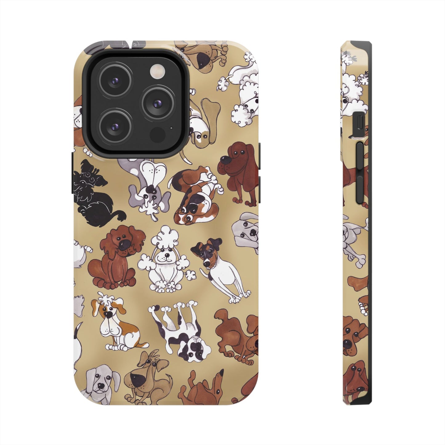 Tossed Doggies Tan Phone Case