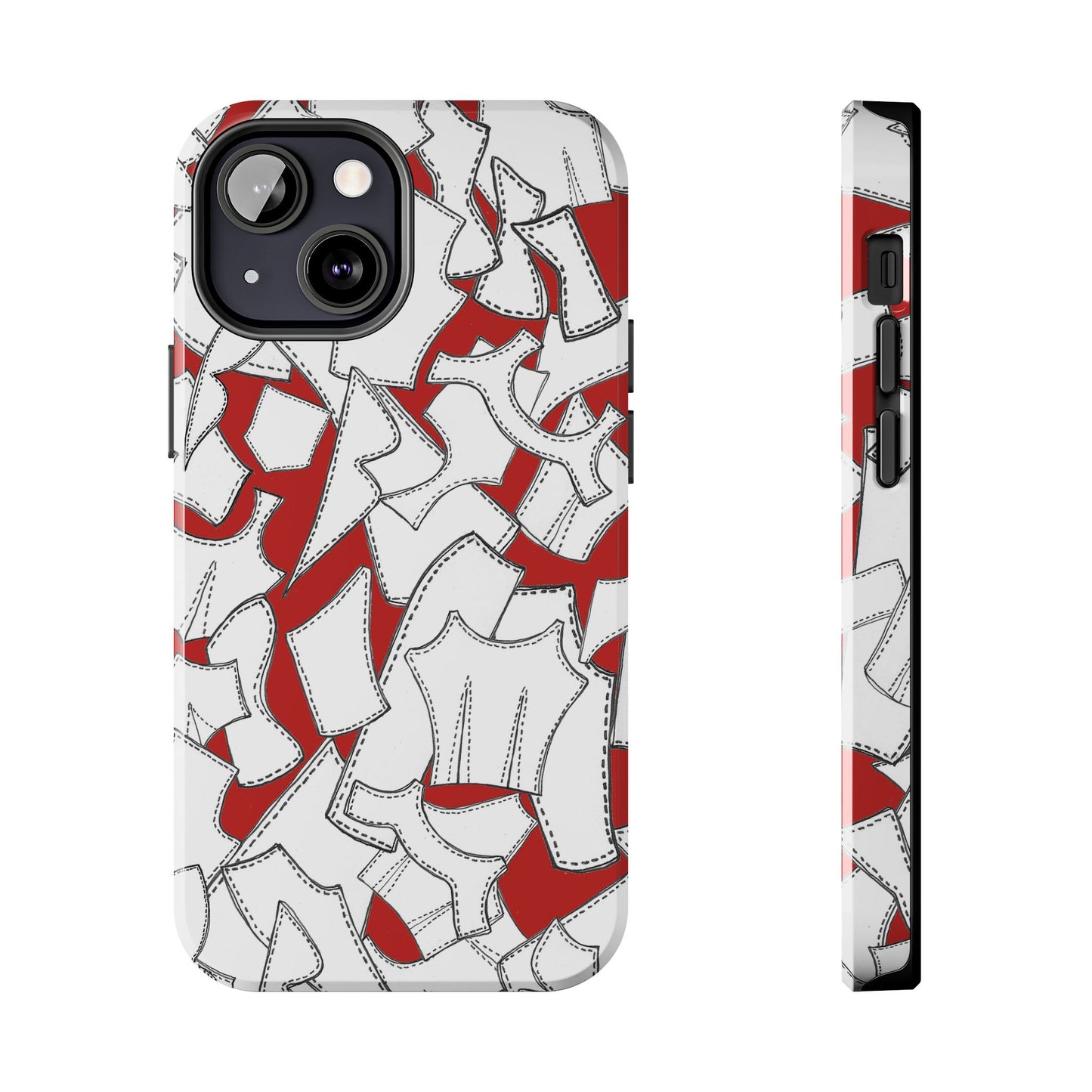 Pattern Pieces Red Phone Case