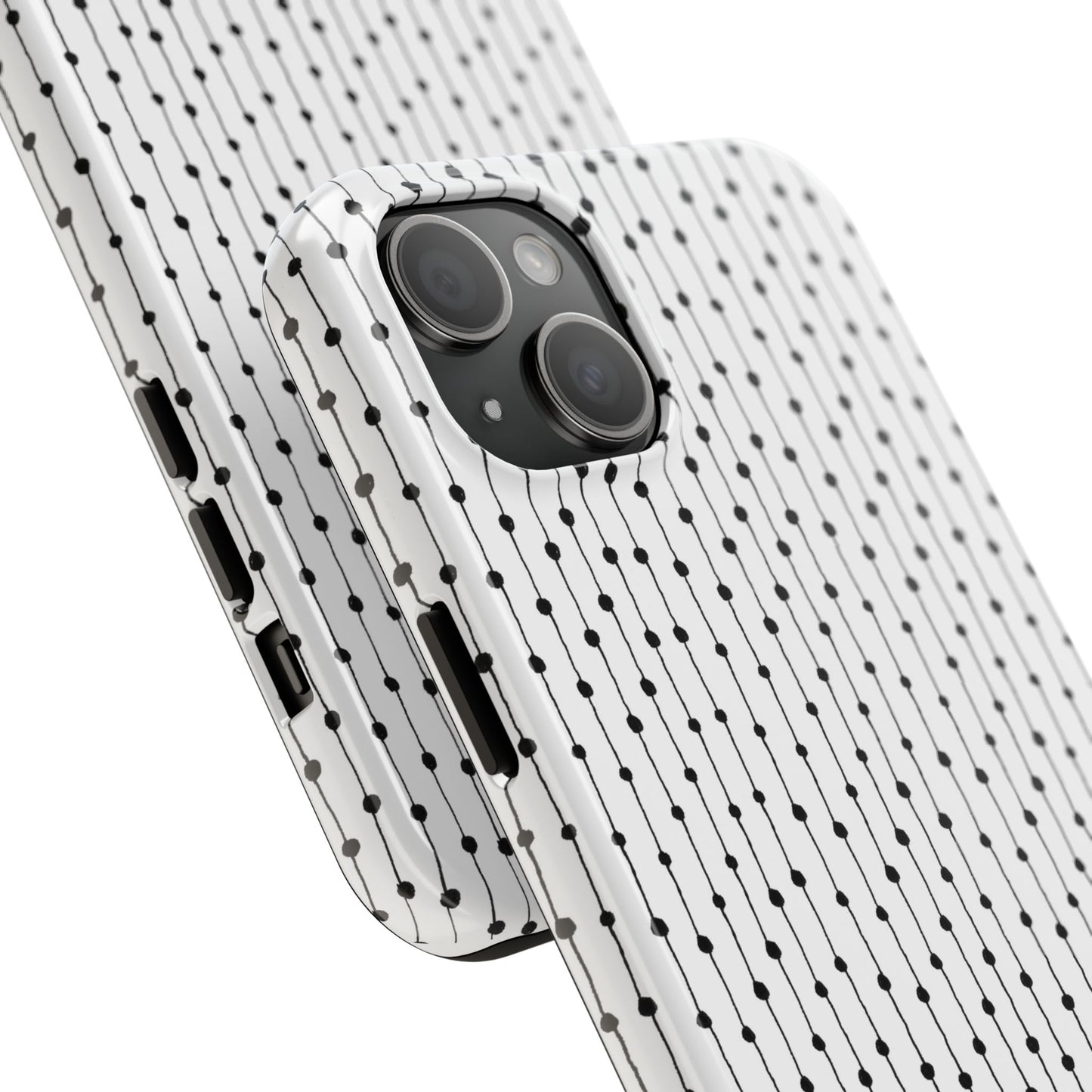 Pin Stripe White / Black Phone Case