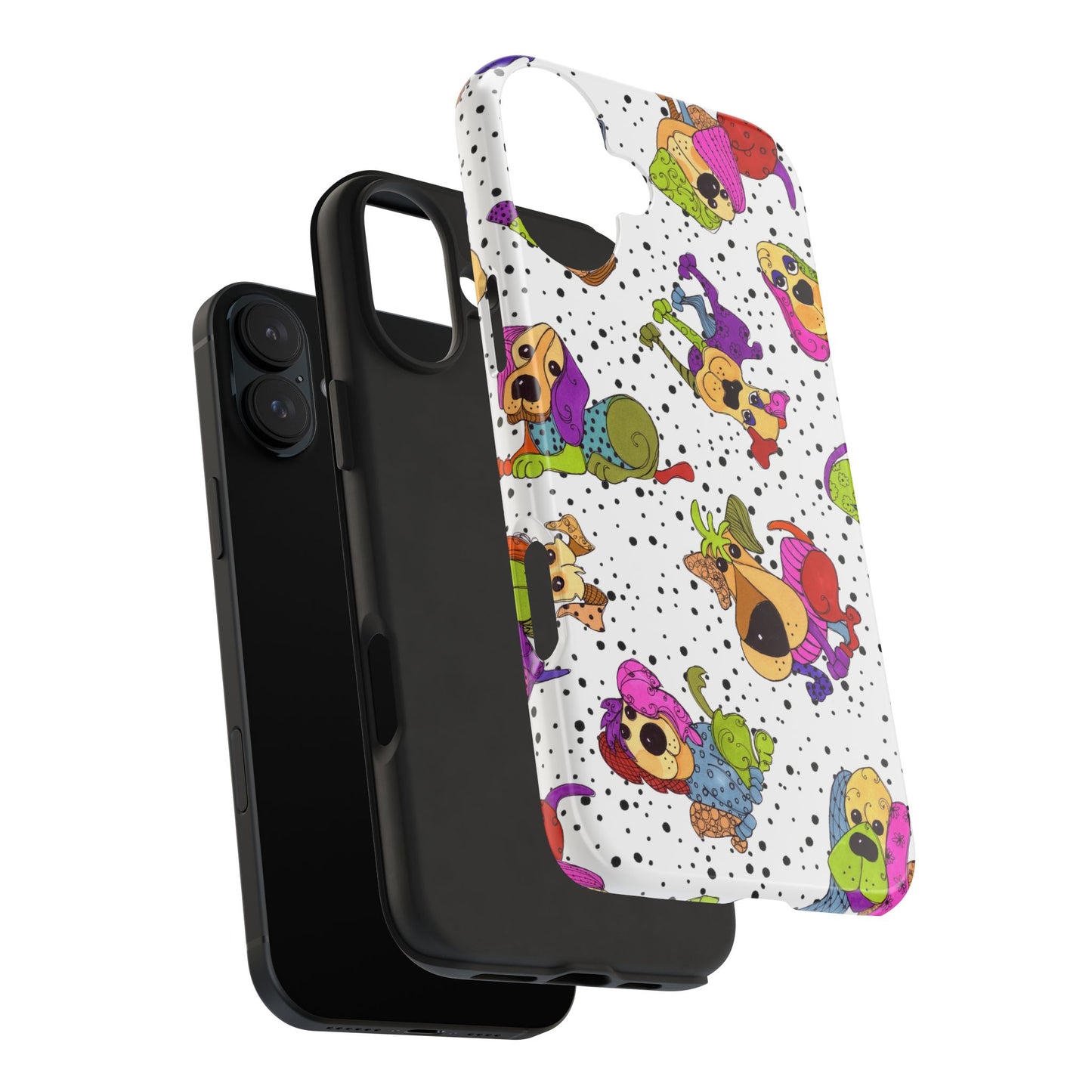 Tossed Happy Dogs White Phone Case