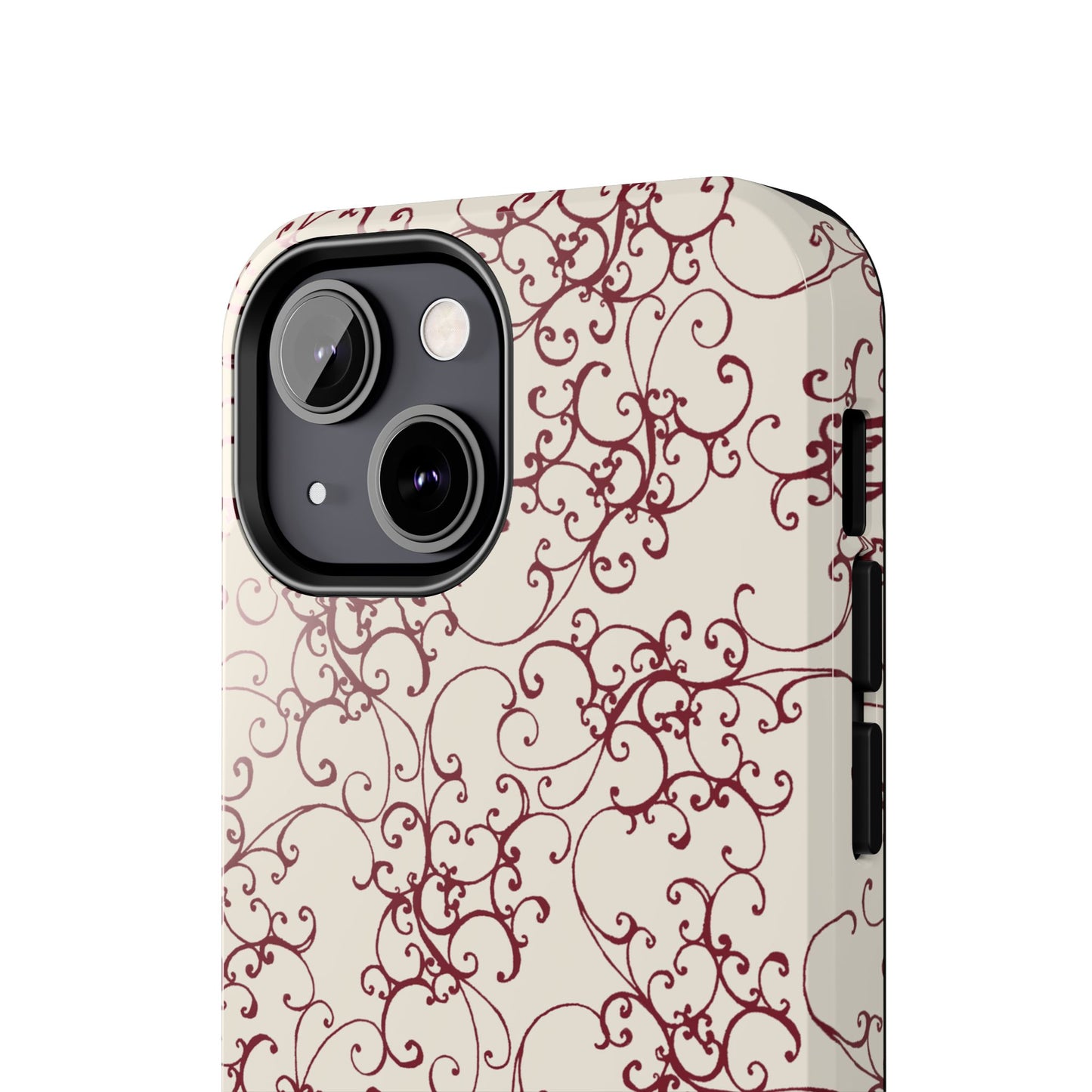 Elegant Scroll Ivory / Red Phone Case