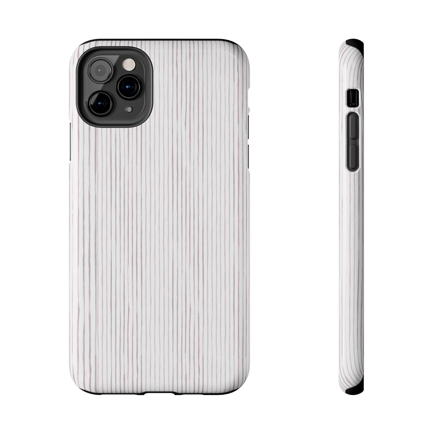 Happy Stripe White / Silver Phone Case