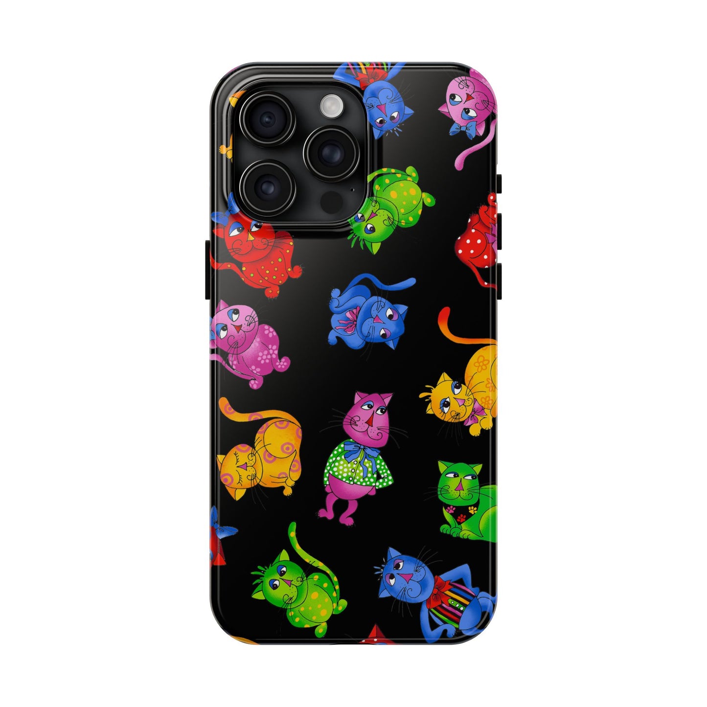 Tossed Cool Cats Black Phone Case