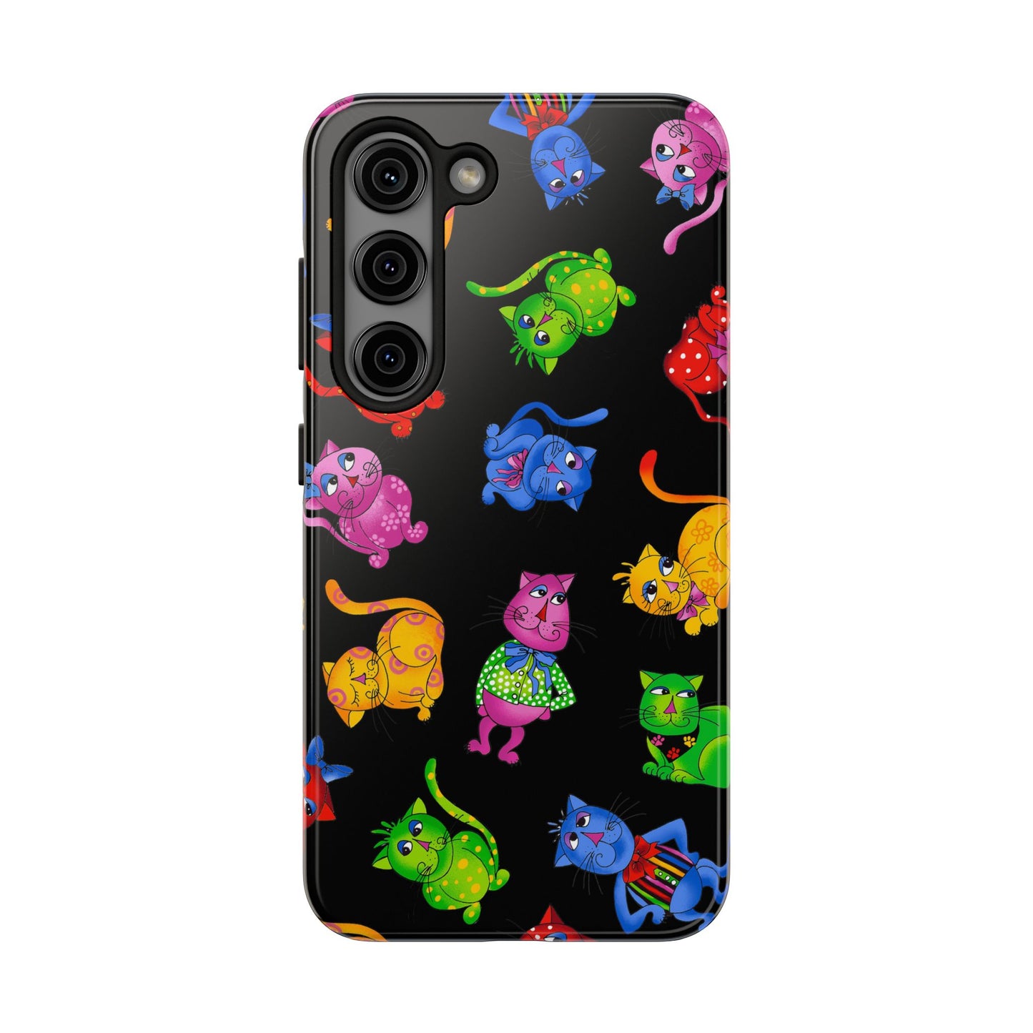 Tossed Cool Cats Black Phone Case