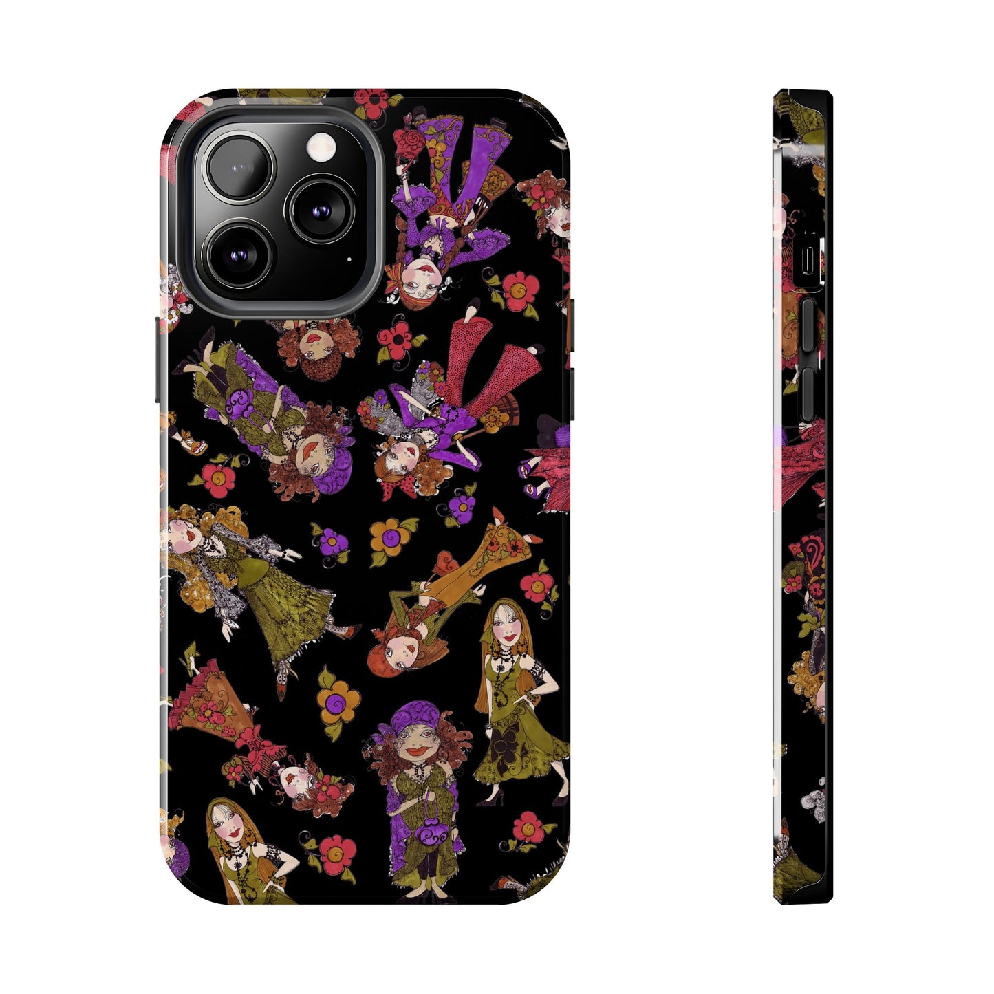 Tossed Gypsies Black Phone Case