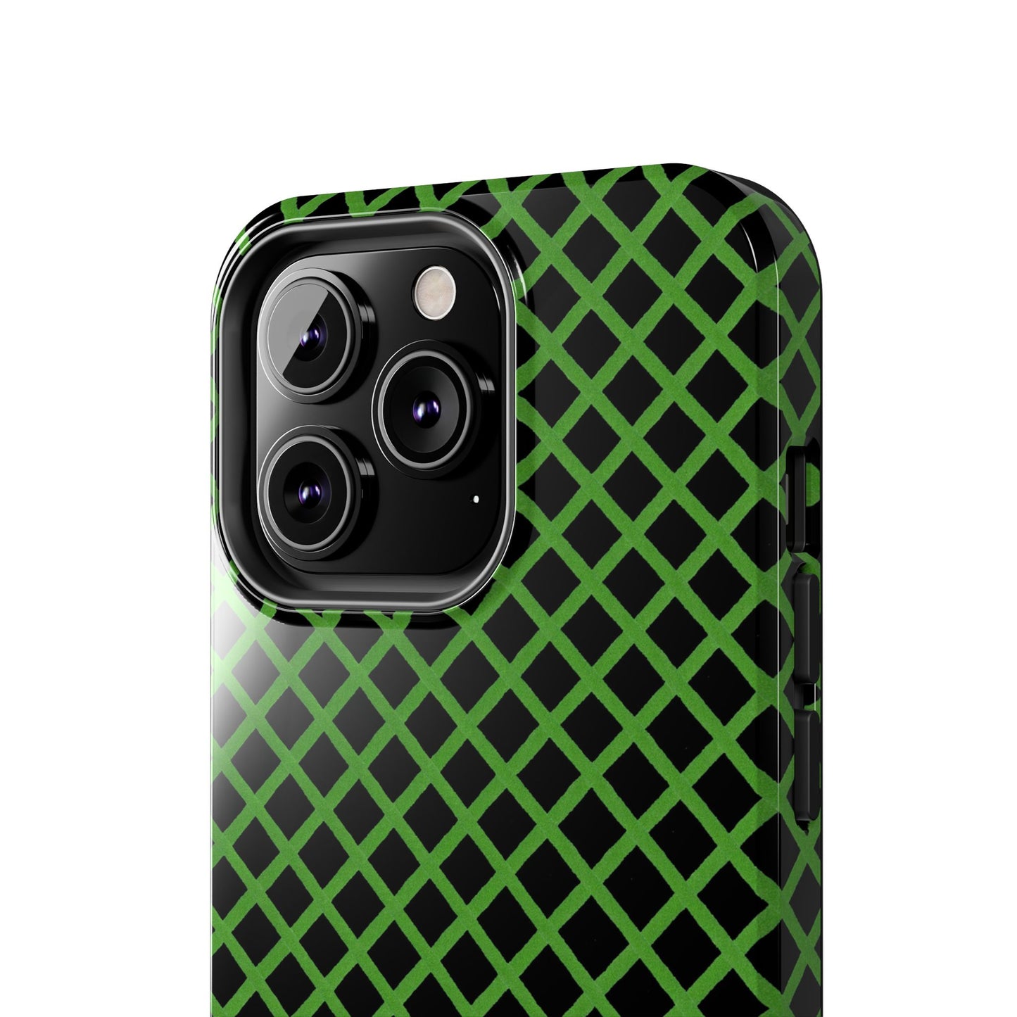 Trellis Green / Black Phone Case