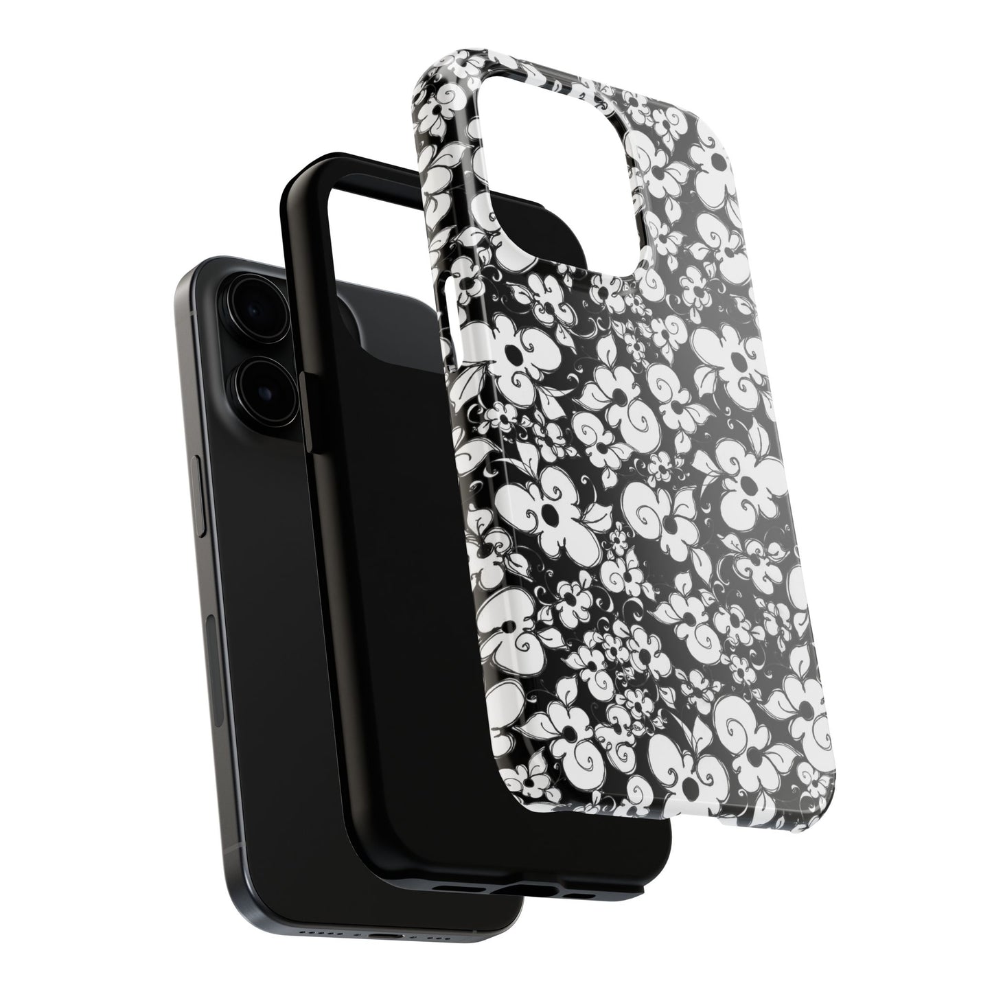 Dog Daisies Black Phone Case