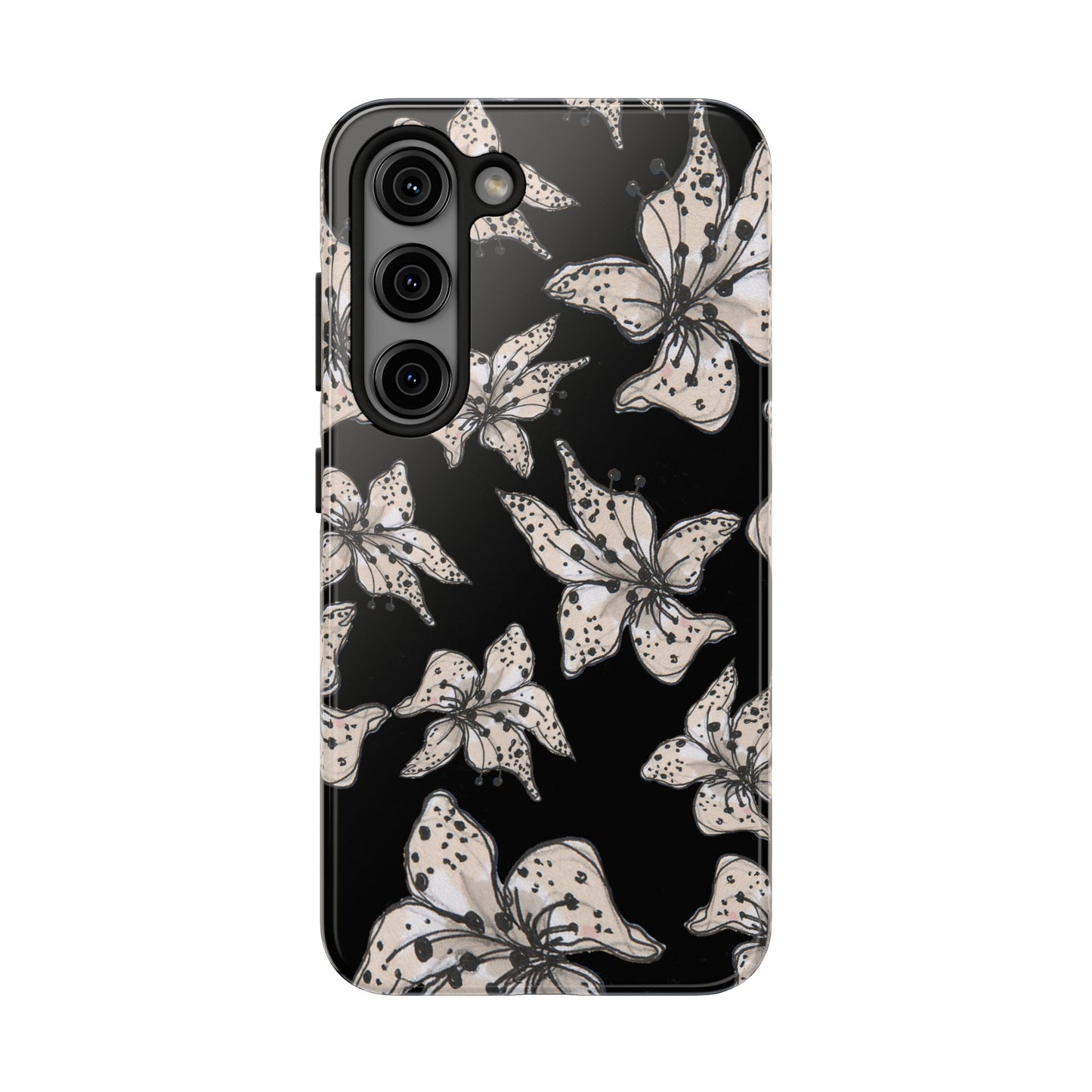 Spotted Lilies Black Phone Case