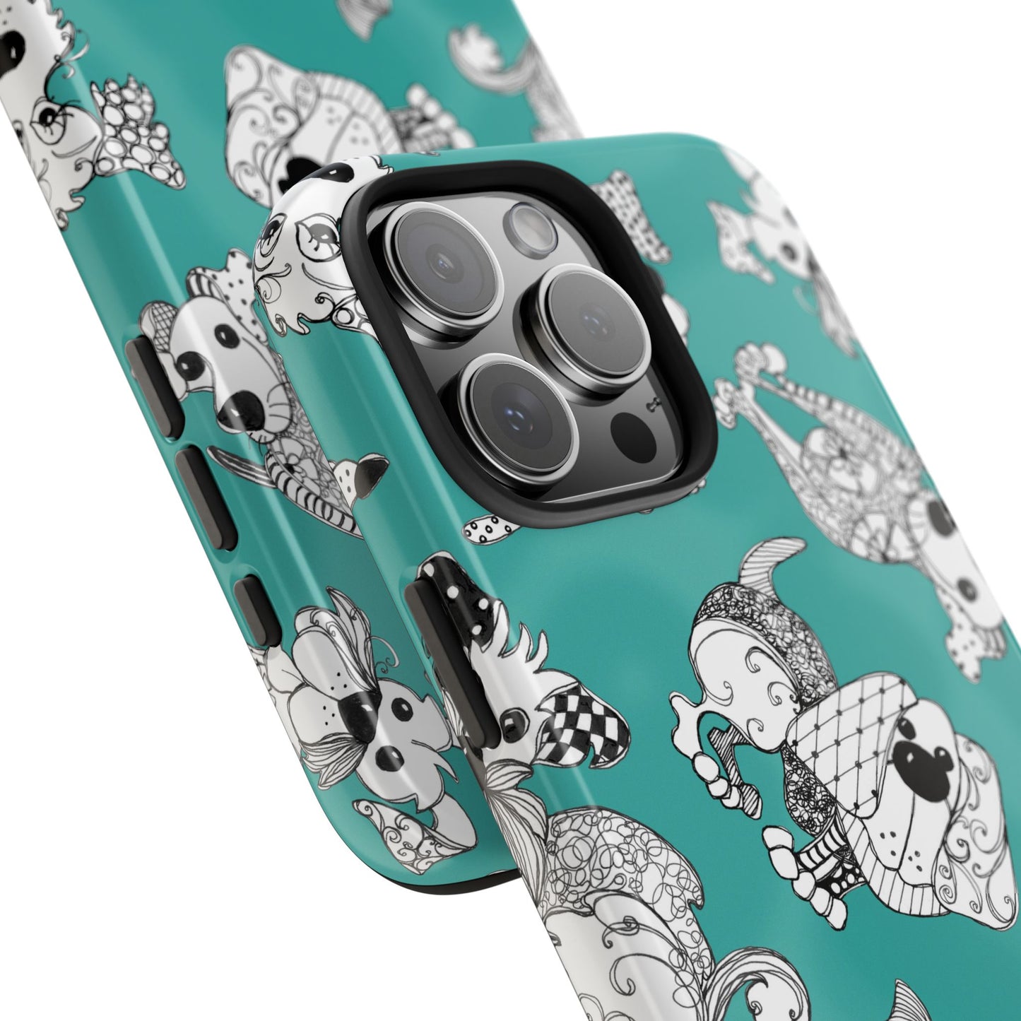Doodle Dogs Turquoise Phone Case