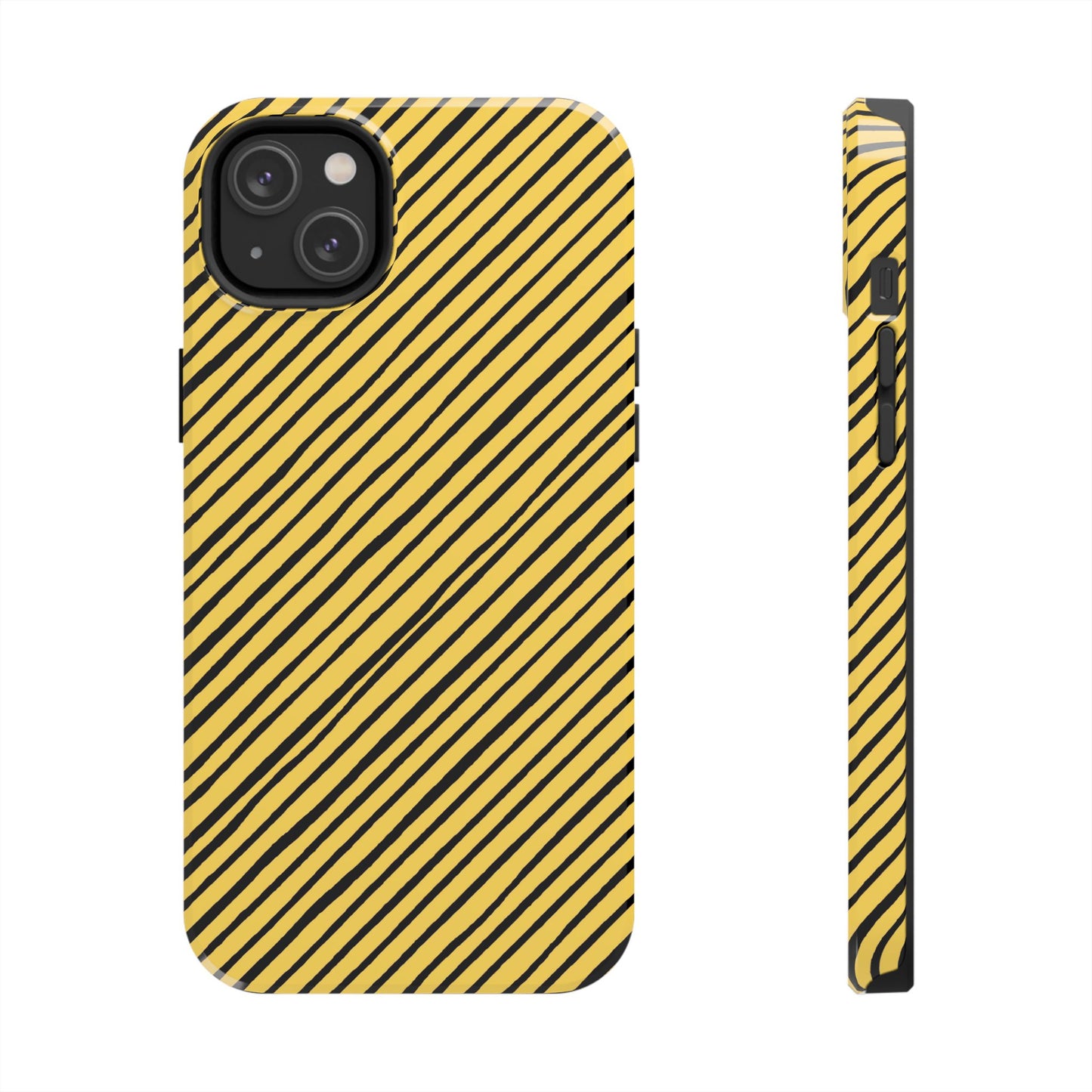 Quirky Bias Stripe Yellow / Black Phone Case
