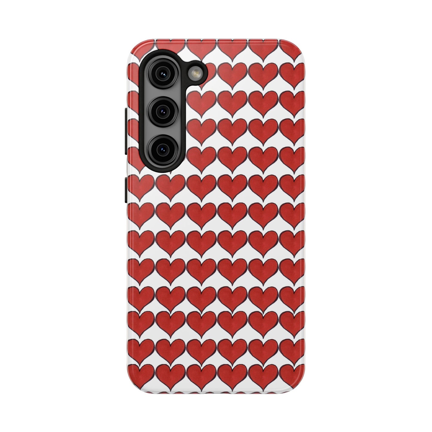 Heartbeats White / Red Phone Case
