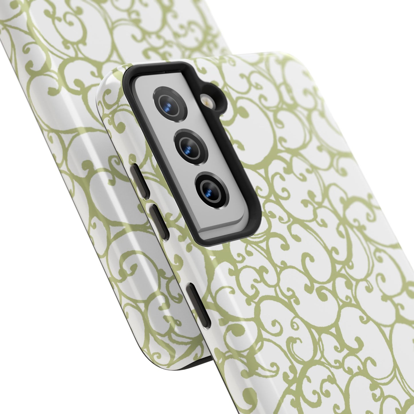 Scrollie White / Green Phone Case