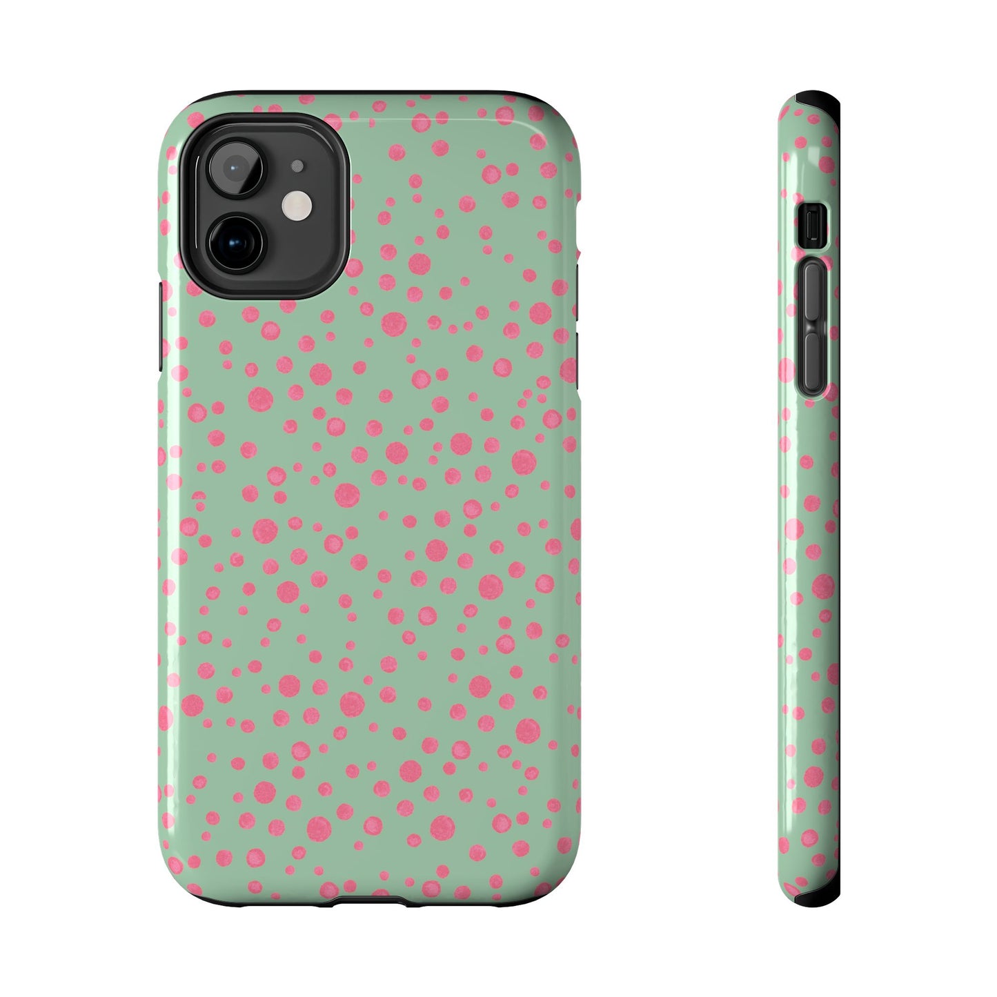 Balloon Dots Sage / Pink Phone Case