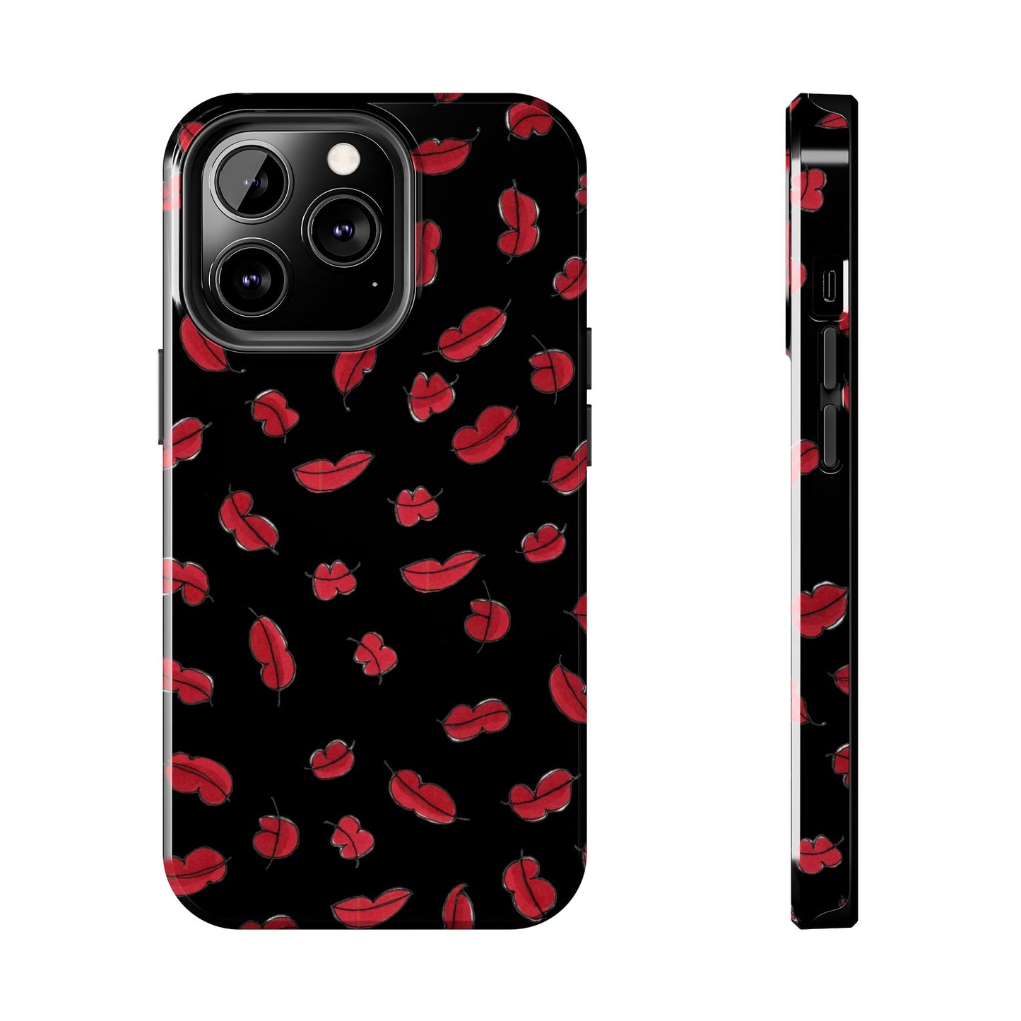 Lotsa Lips Black Phone Case