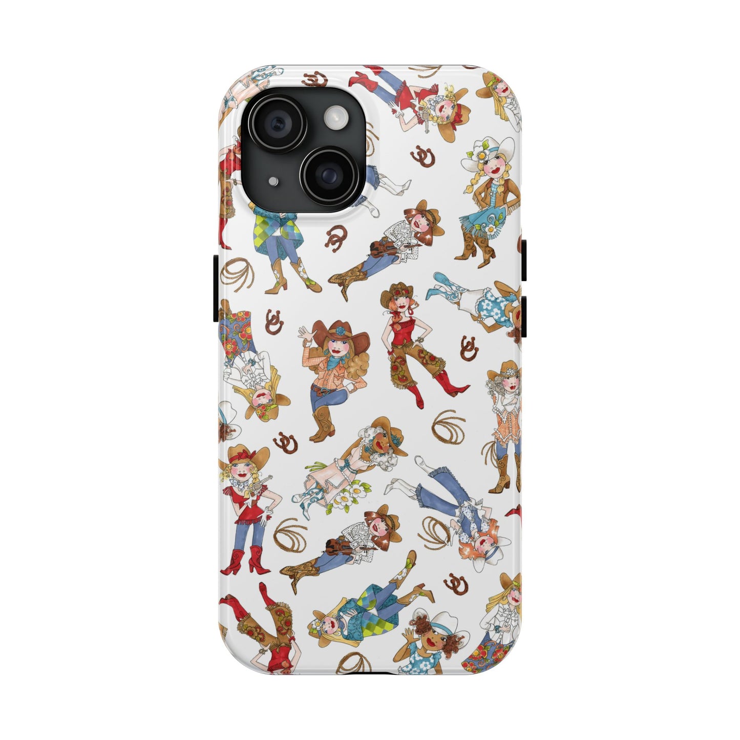 Tossed Cowgirls White Phone Case