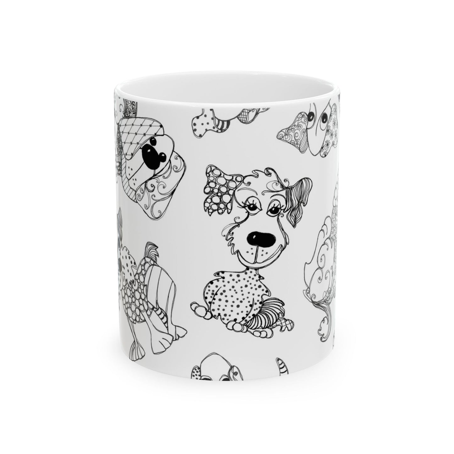 Doodle Dogs White Cup