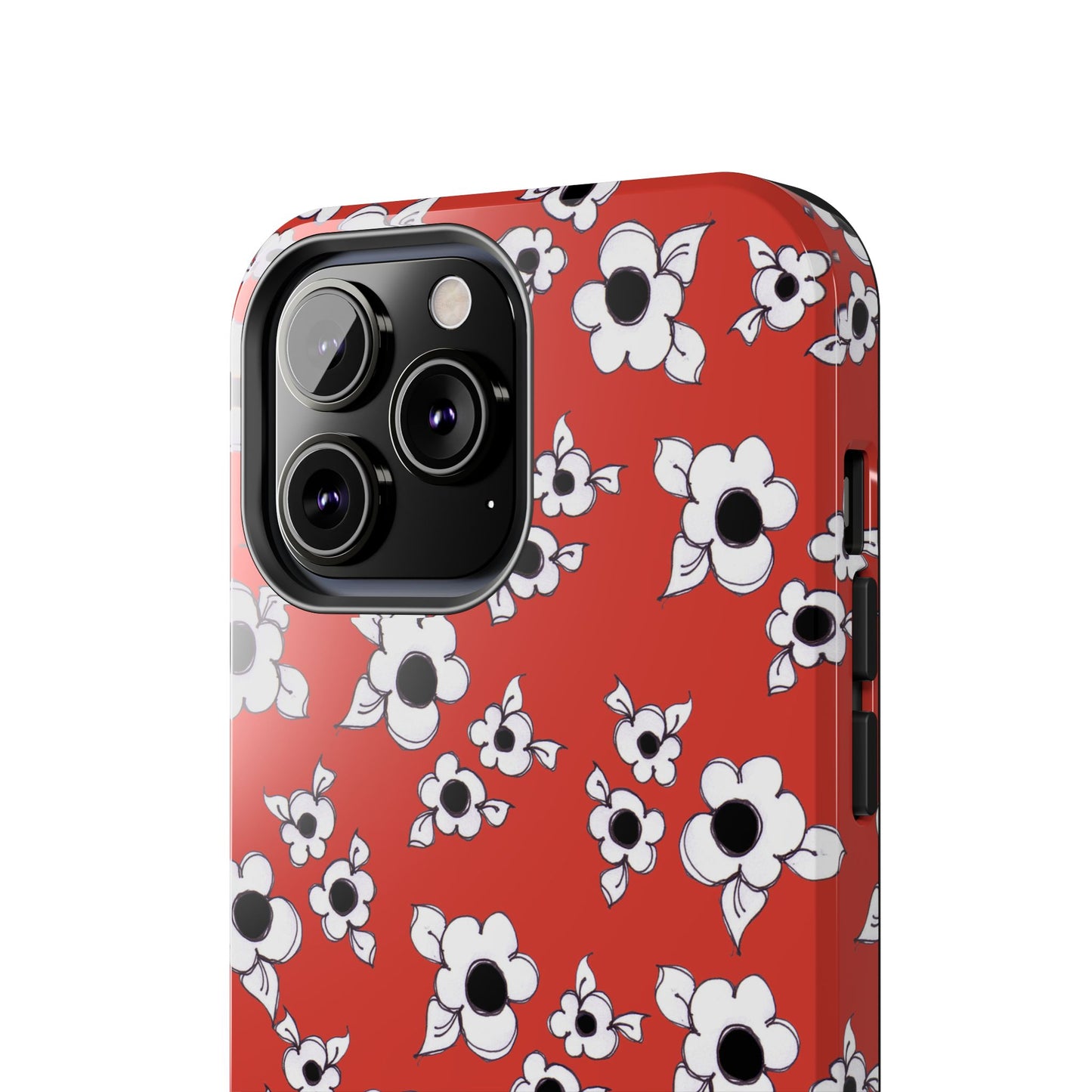 Daisy Cluster Red / Black Phone Case