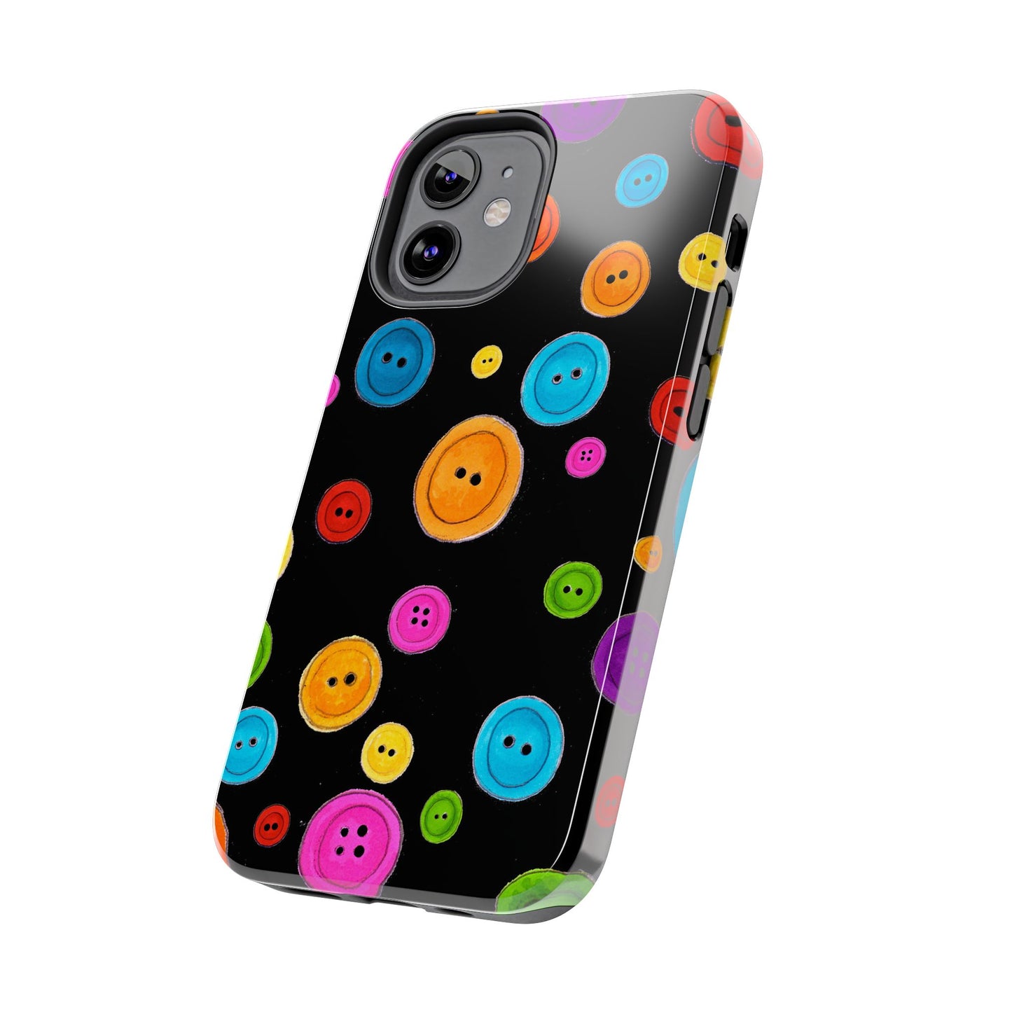 Button Dots Black Phone Case