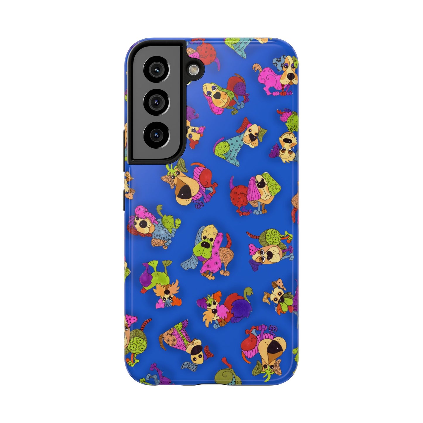 Tossed Happy Dogs Blue Phone Case