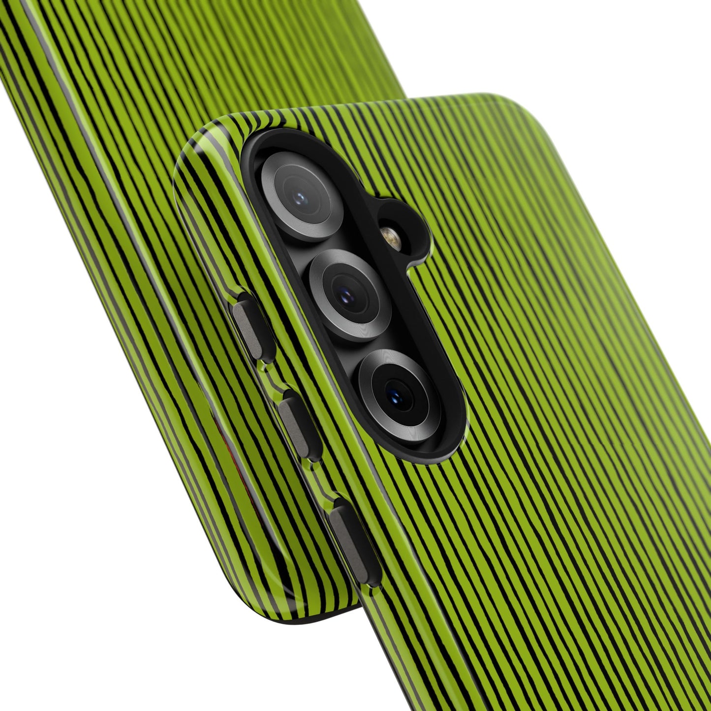 Quirky Pin Stripe Green / Black Phone Case