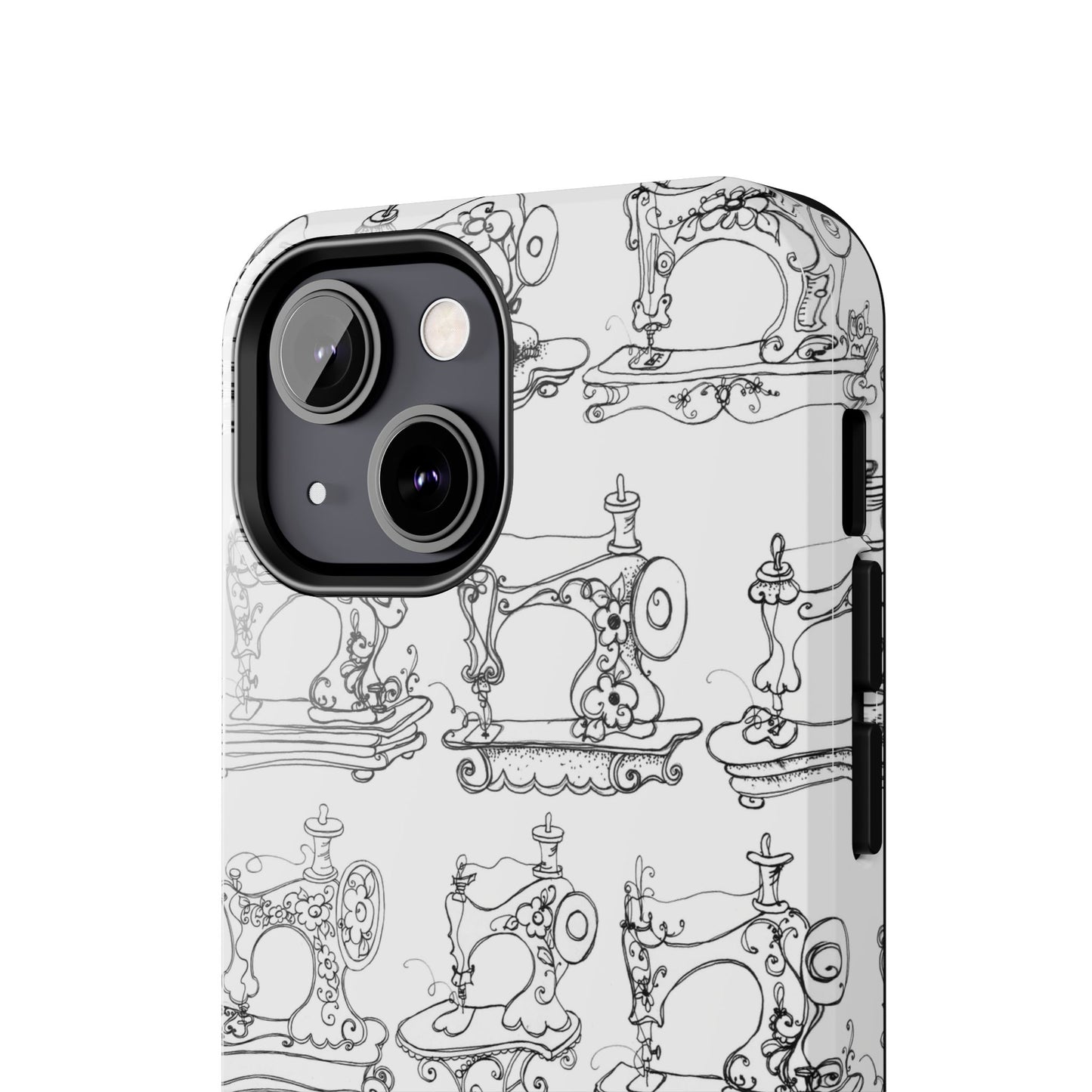 Sew Sew White / Black Phone Case